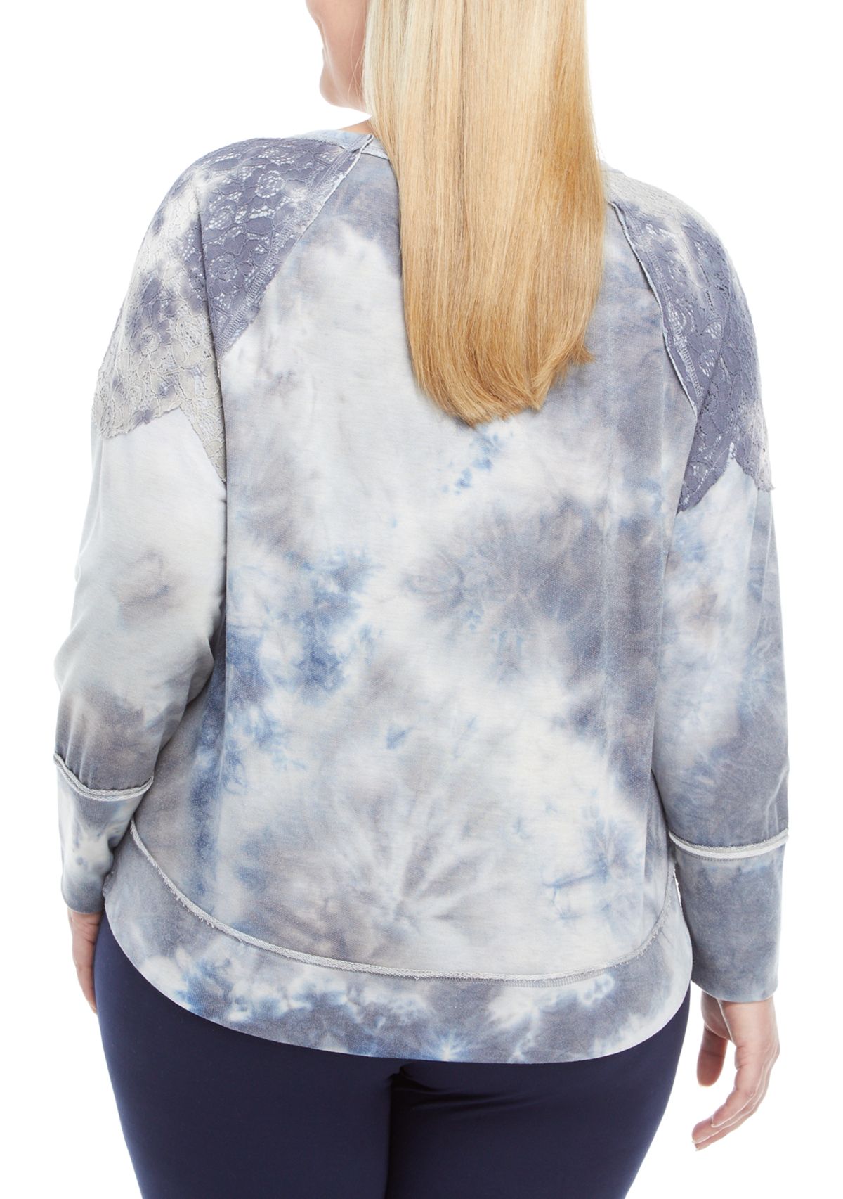 Studio Plus Size Hacci Shoulder Detail Sweatshirt 