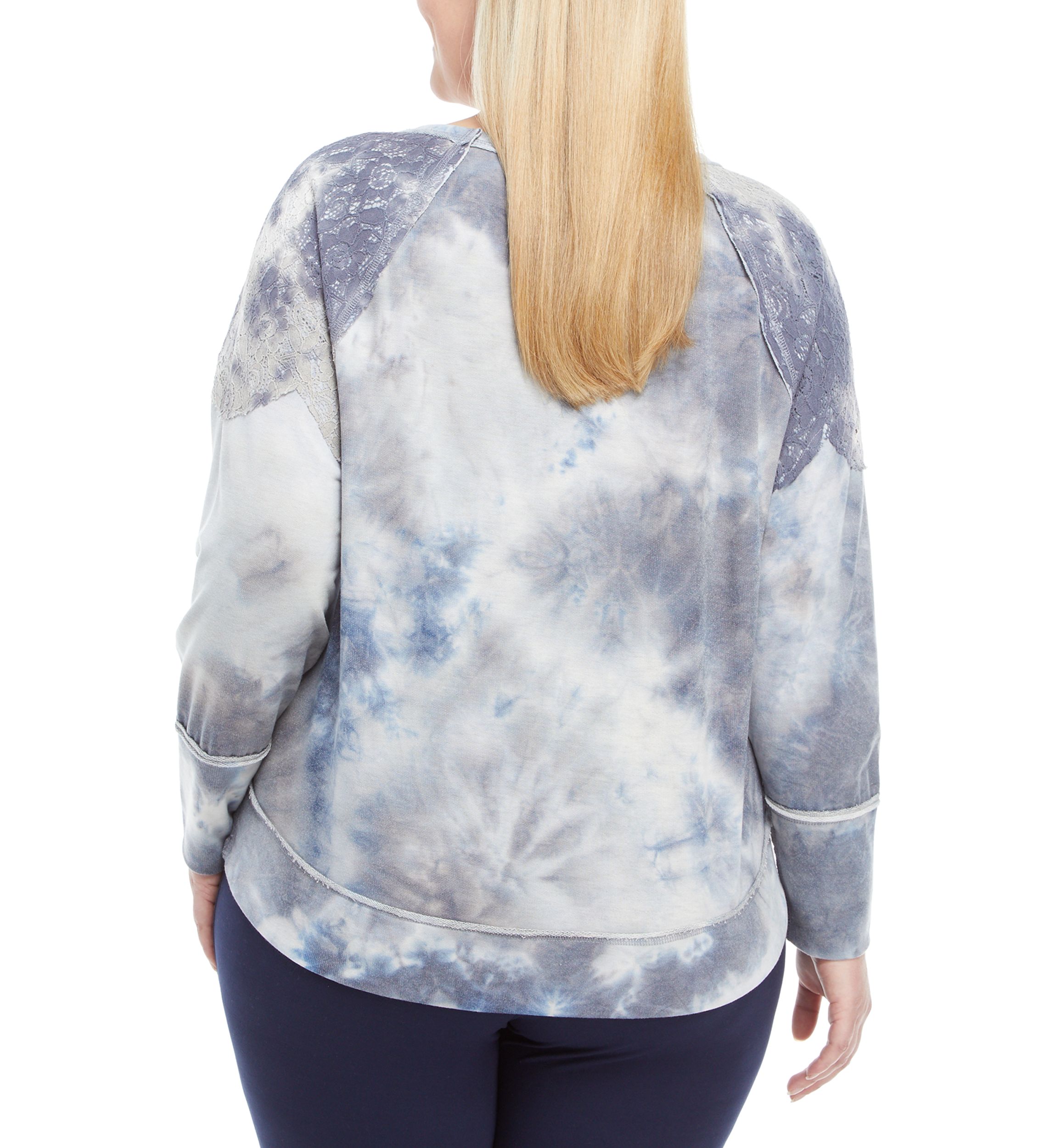 Studio Plus Size Hacci Shoulder Detail Sweatshirt 