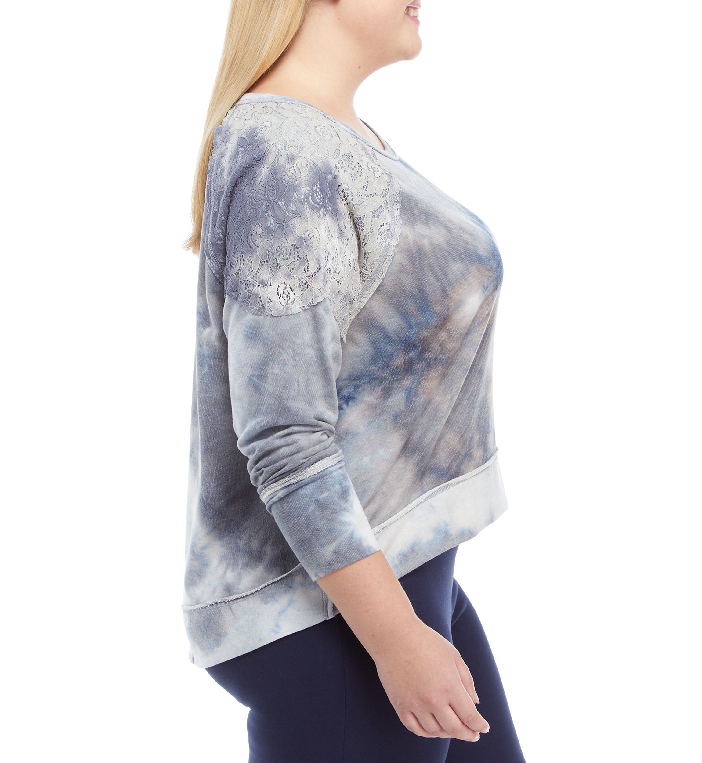 Studio Plus Size Hacci Shoulder Detail Sweatshirt 