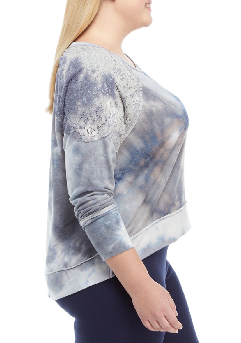 Studio Plus Size Hacci Shoulder Detail Sweatshirt 