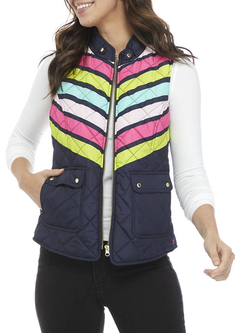 Crown & Ivy™ Womens Chevron Quilted Vest