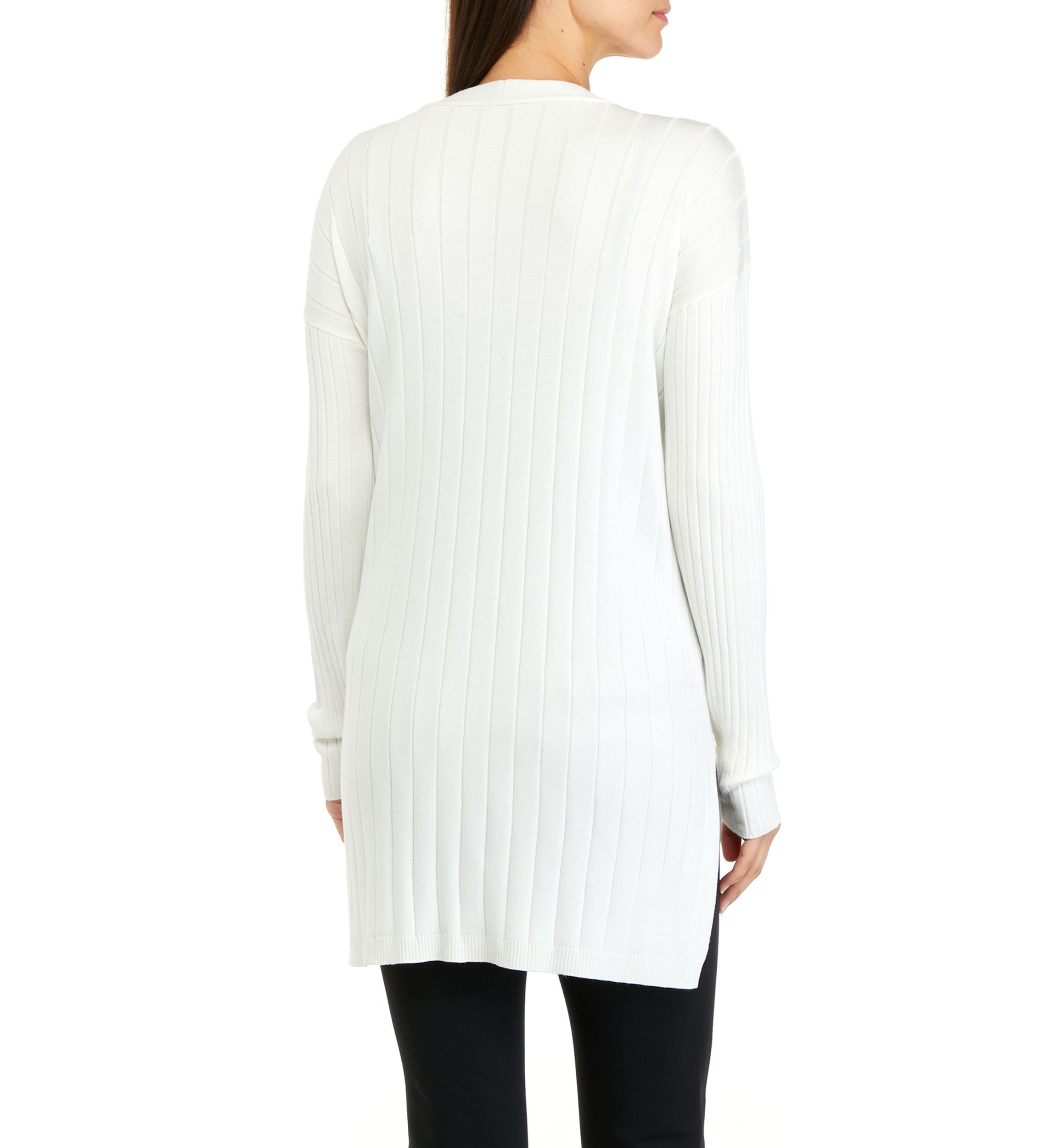Womens Long Sleeve Essential Ribbed Cardigan