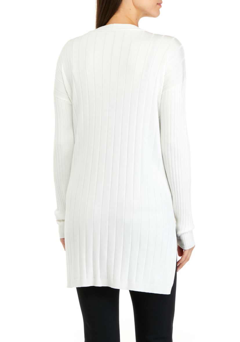 Womens Long Sleeve Essential Ribbed Cardigan