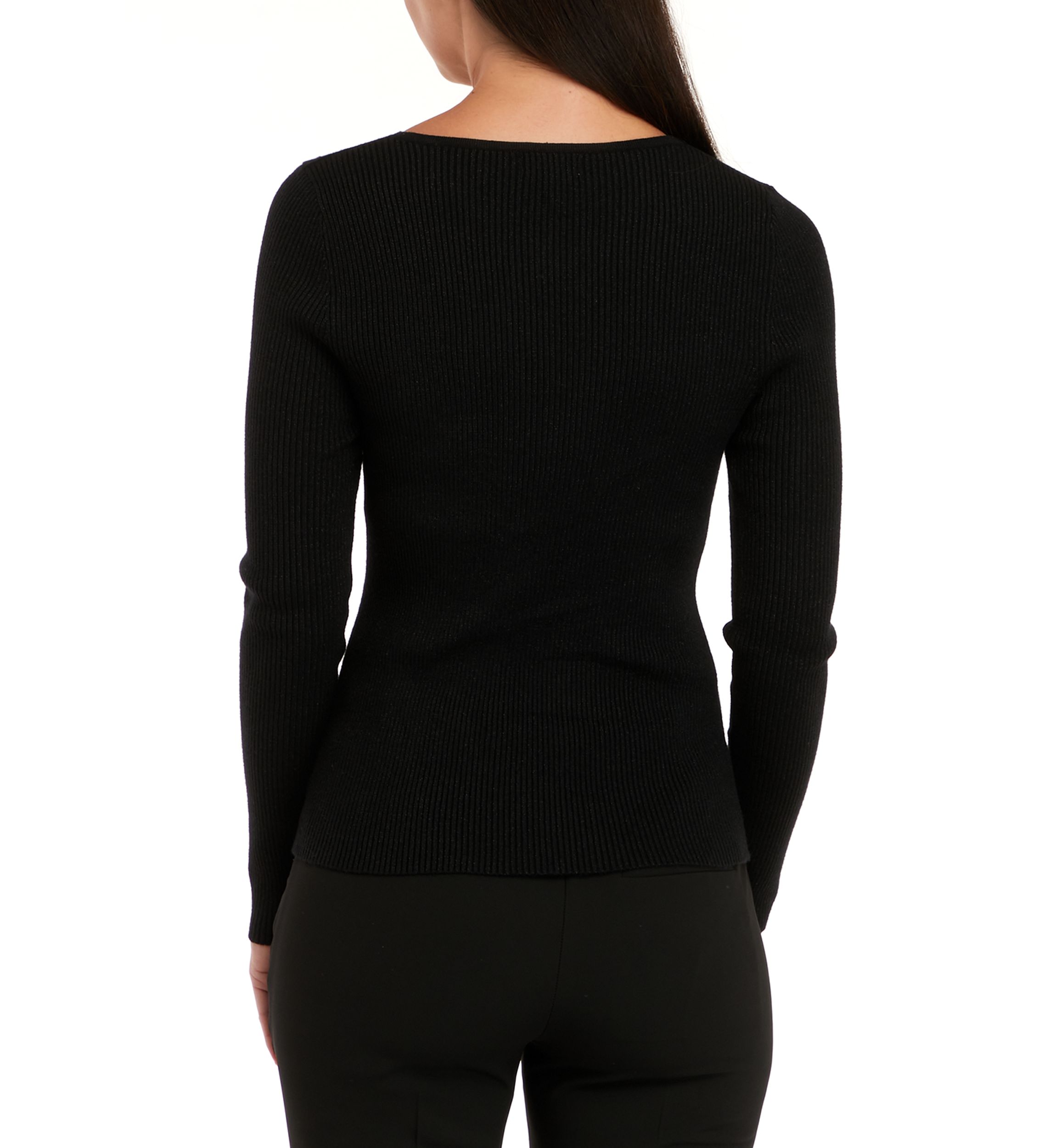 Womens Lurex Cut Out Sweater