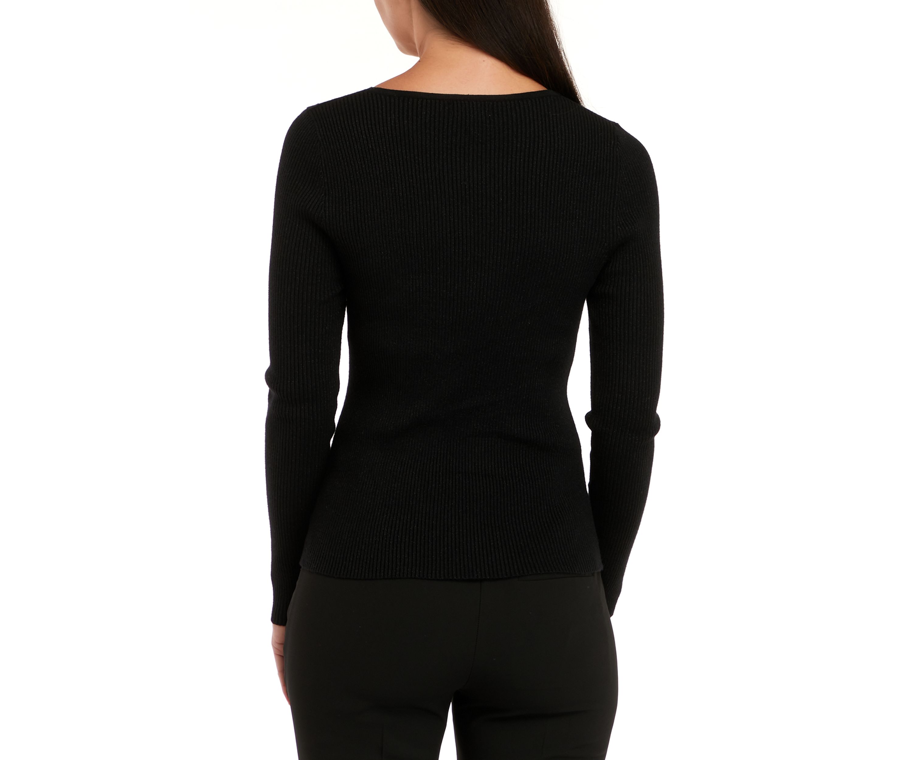 Womens Lurex Cut Out Sweater