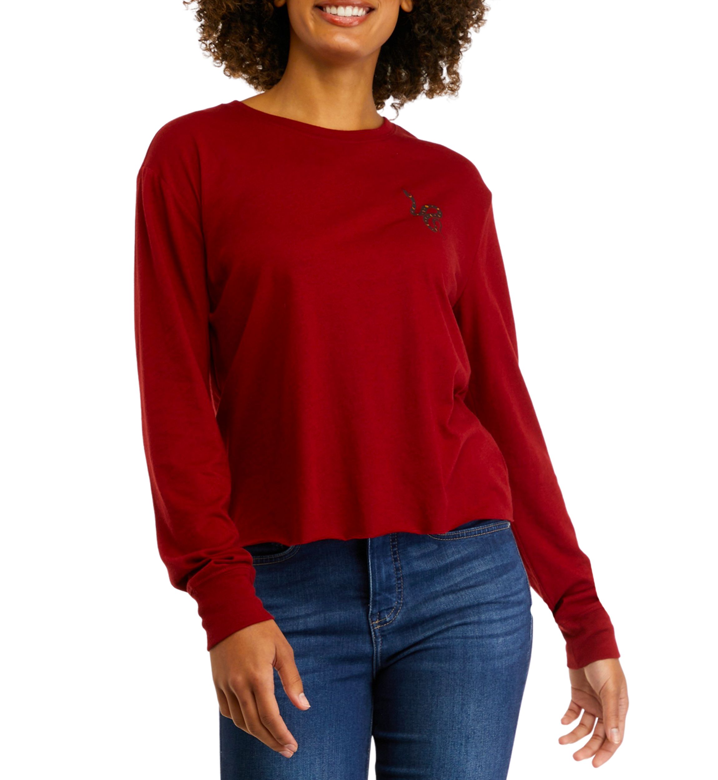 Juniors Long Sleeve Boxy Graphic T-Shirt