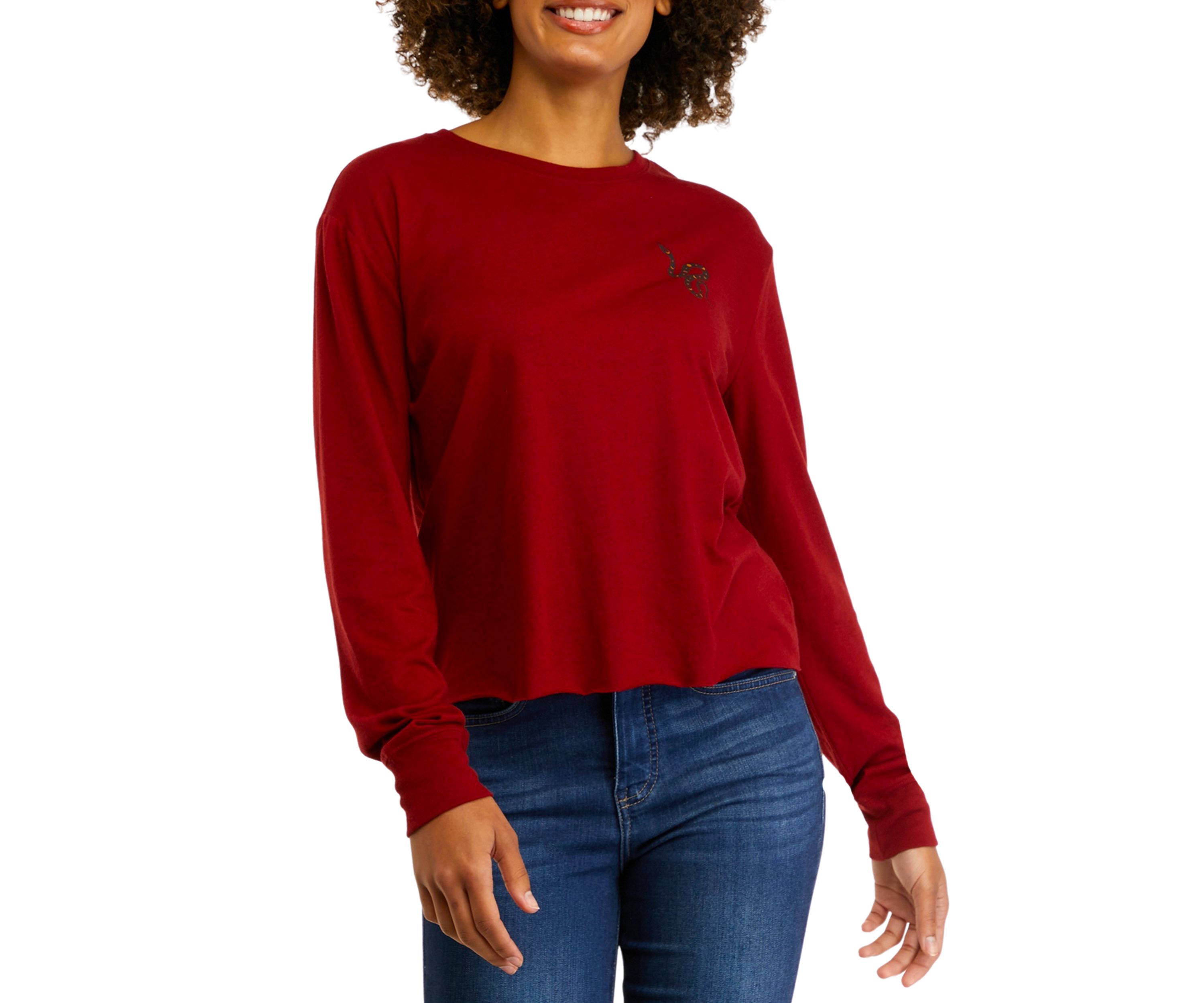 Juniors Long Sleeve Boxy Graphic T-Shirt