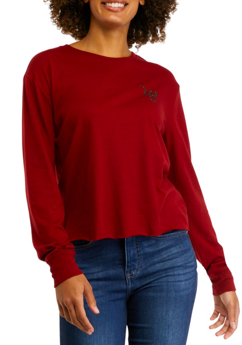 Juniors Long Sleeve Boxy Graphic T-Shirt