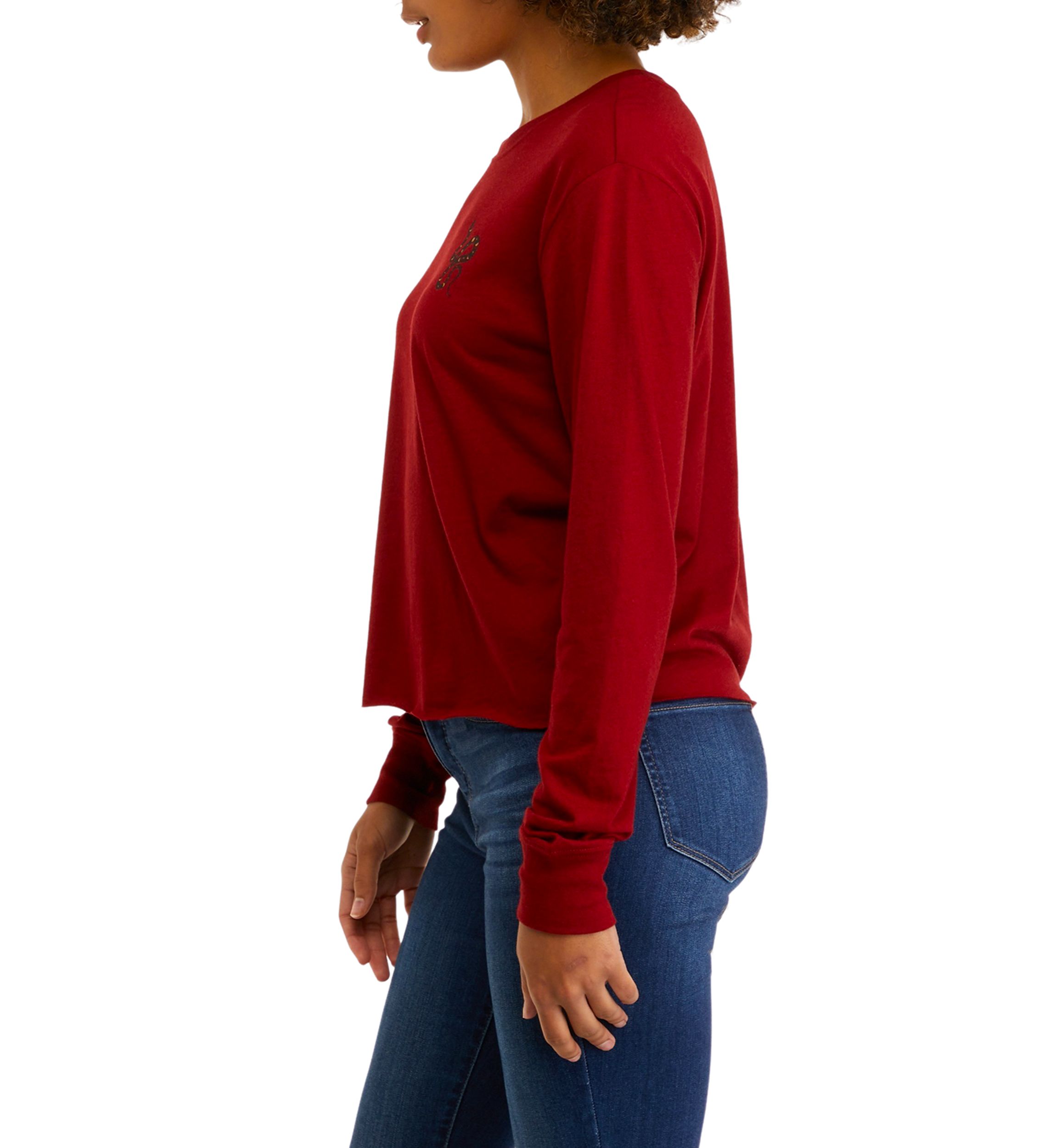 Juniors Long Sleeve Boxy Graphic T-Shirt
