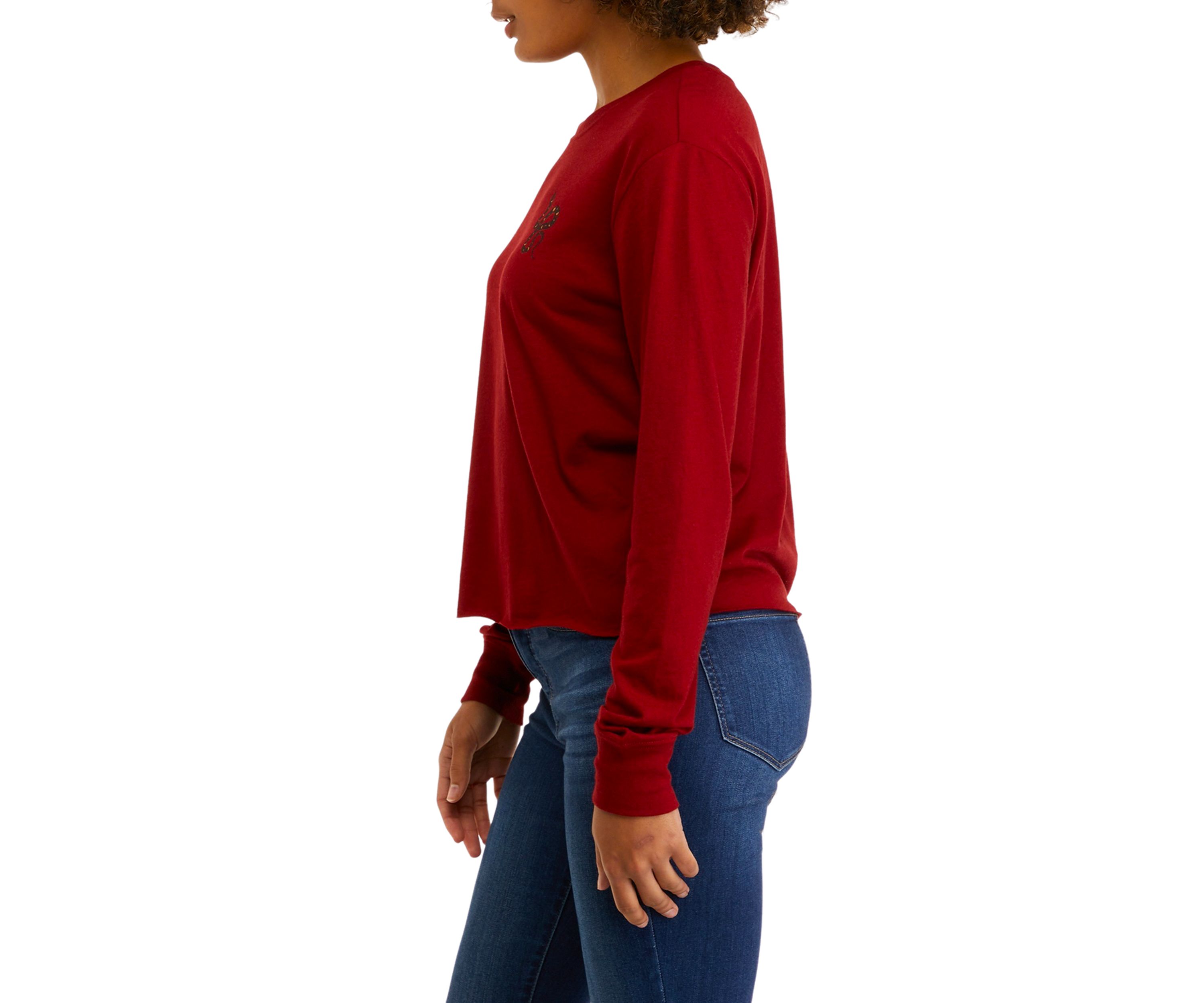Juniors Long Sleeve Boxy Graphic T-Shirt