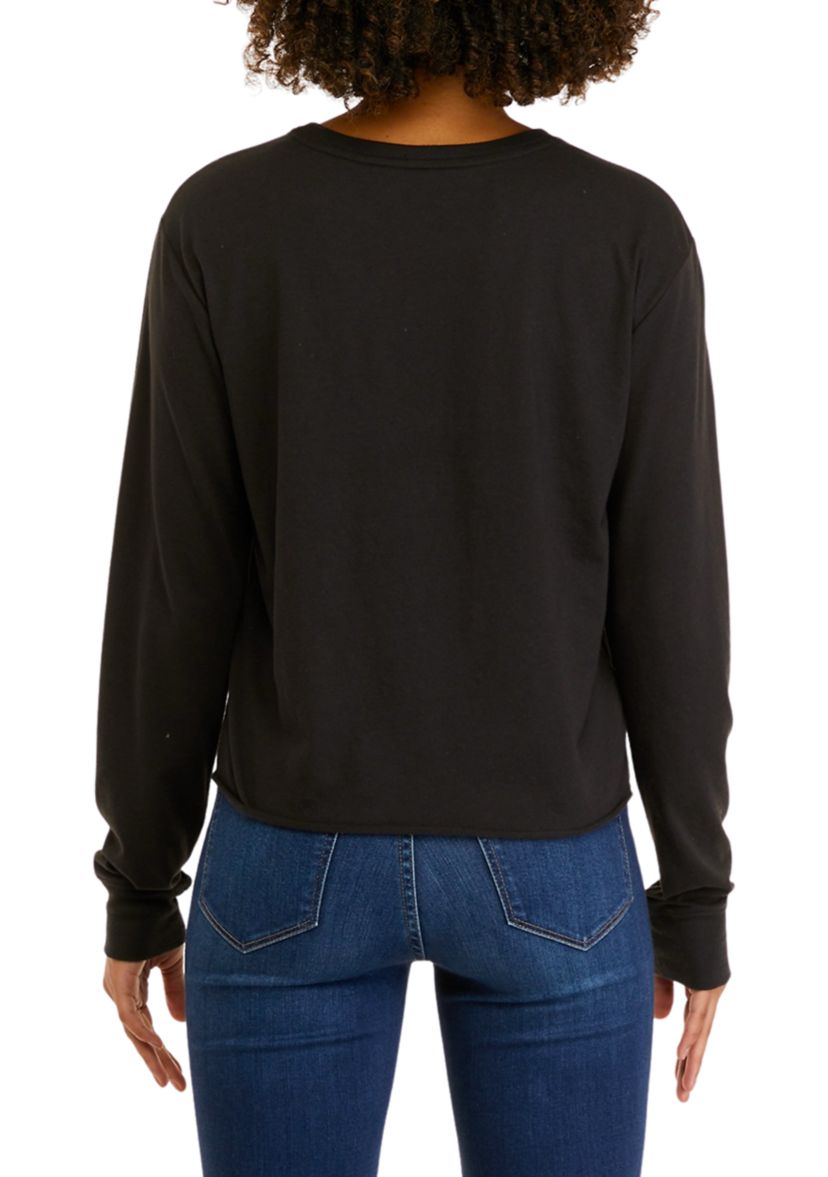 Juniors Long Sleeve Boxy Graphic T-Shirt