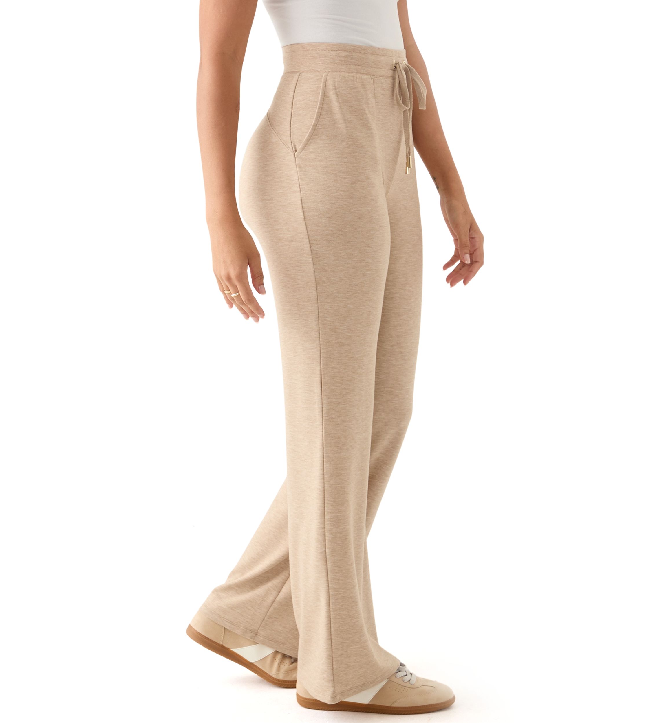 Womens Wide Leg Baby Terry Pants