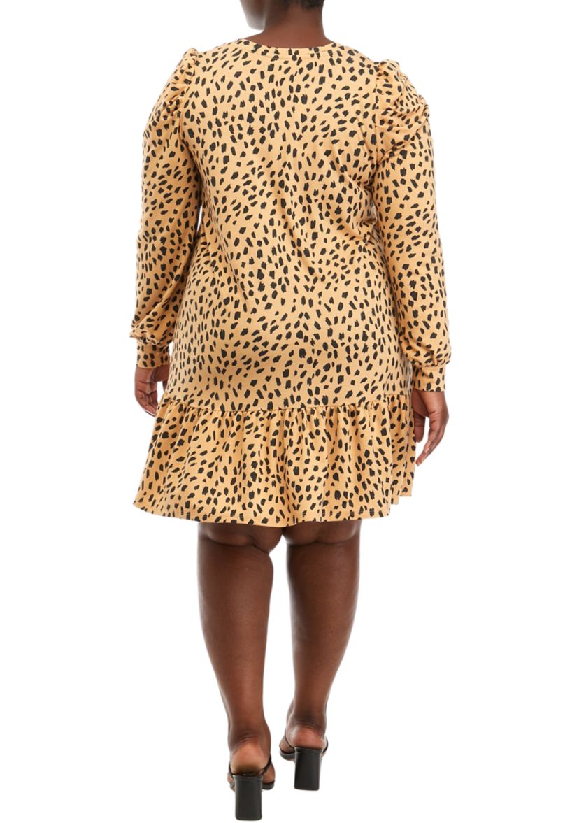 Plus Size Printed Prairie Dress