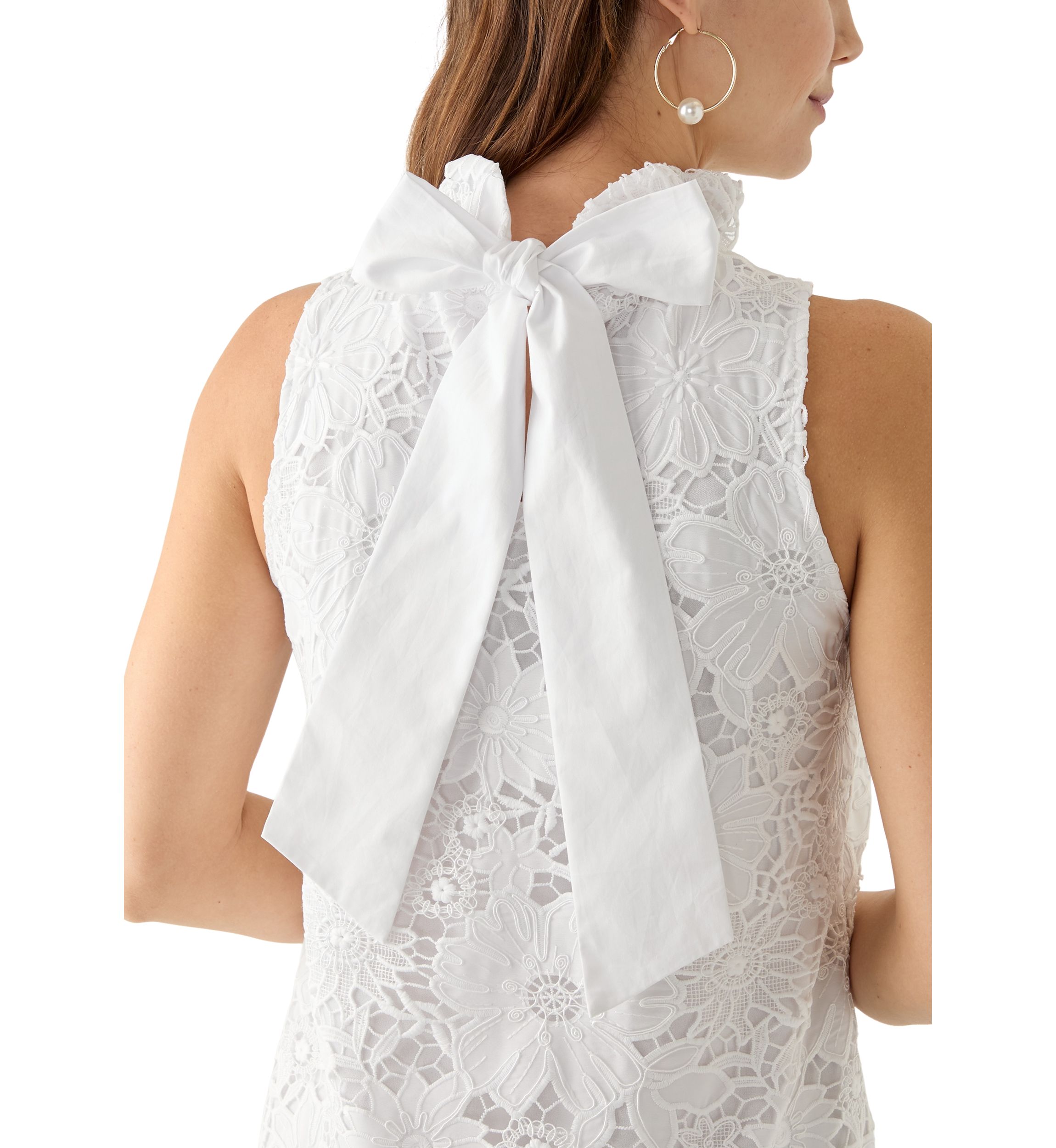 Womens Sleeveless 3D Lace Dress