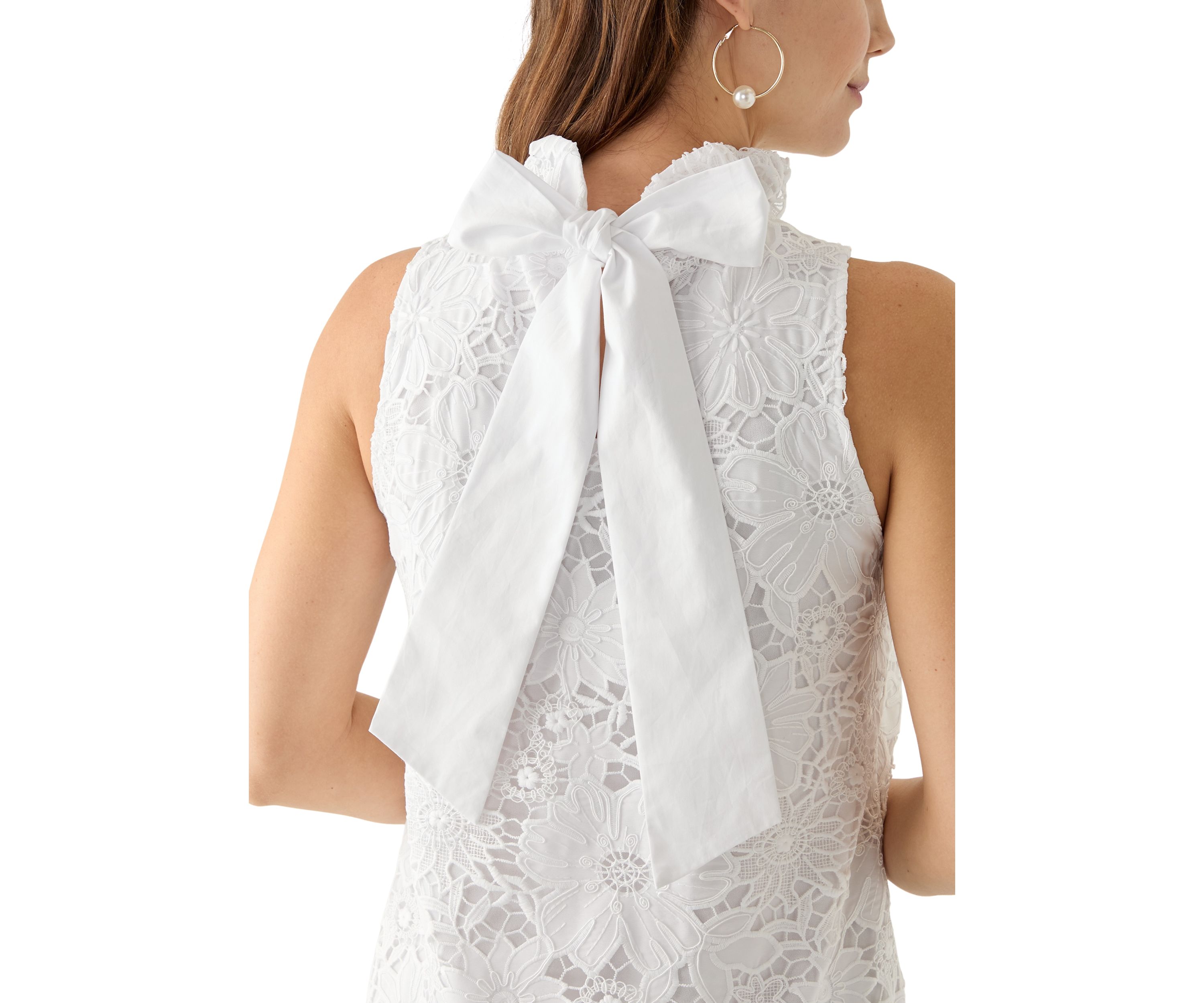 Womens Sleeveless 3D Lace Dress