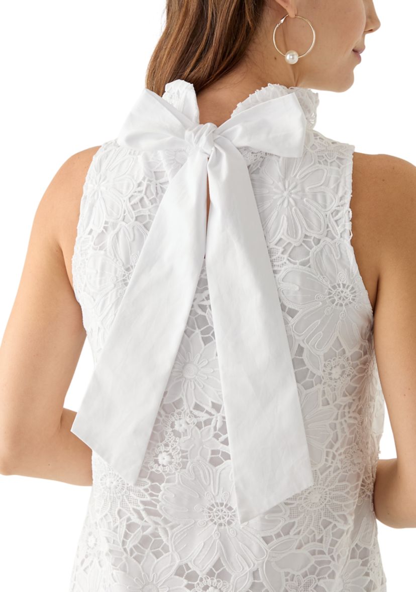 Womens Sleeveless 3D Lace Dress