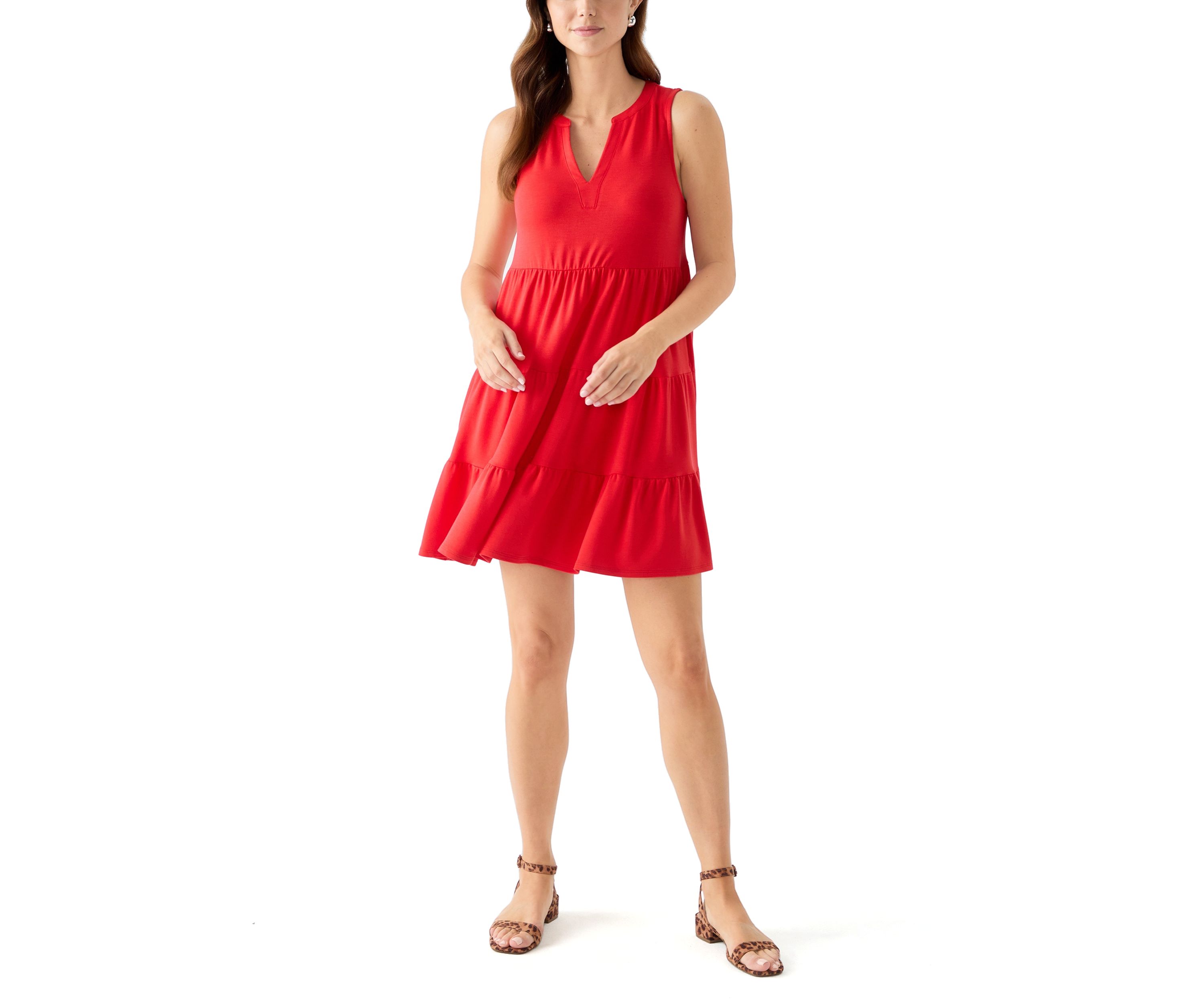 Womens Sleeveless Tier Peasant Dress