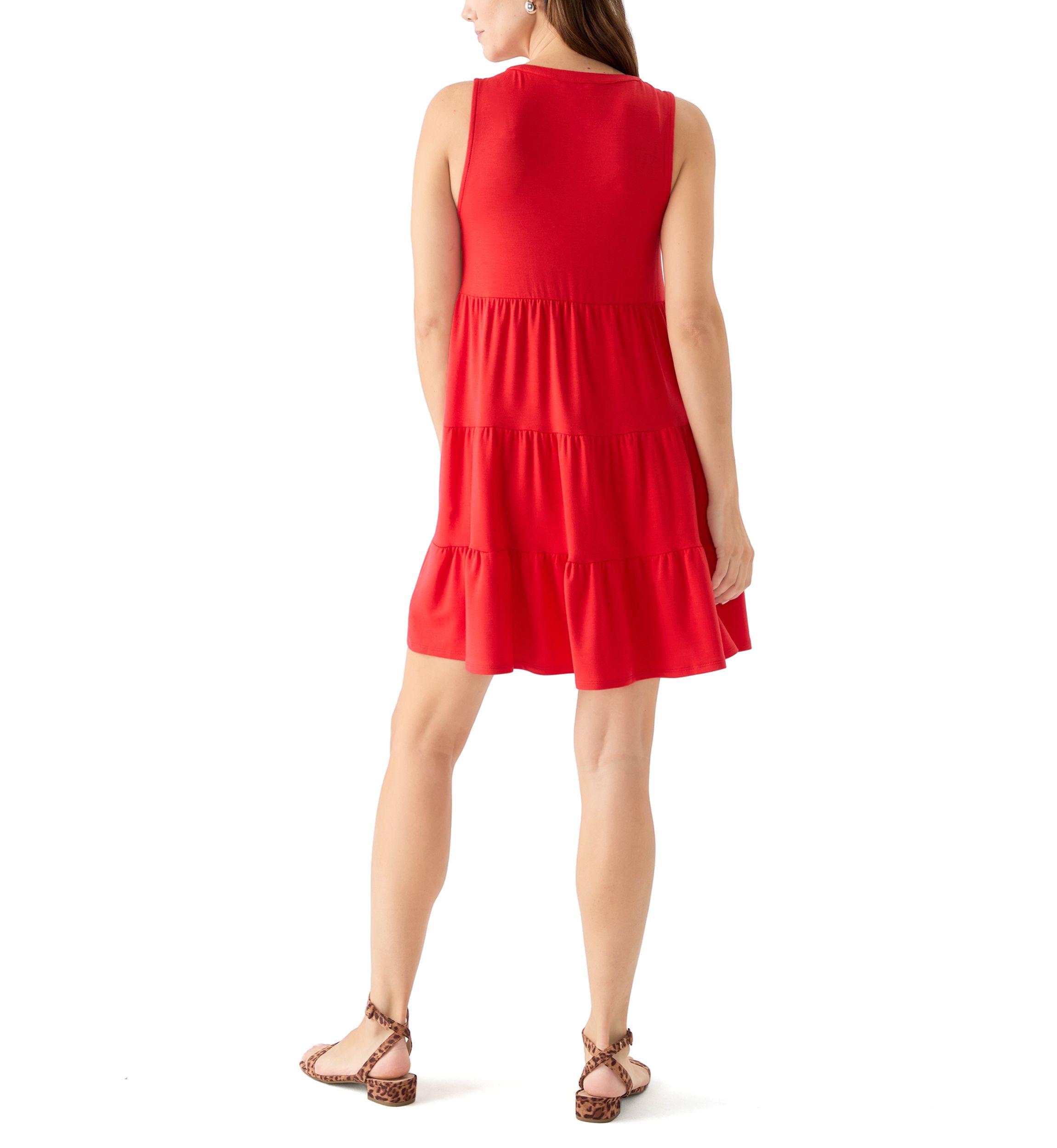 Womens Sleeveless Tier Peasant Dress