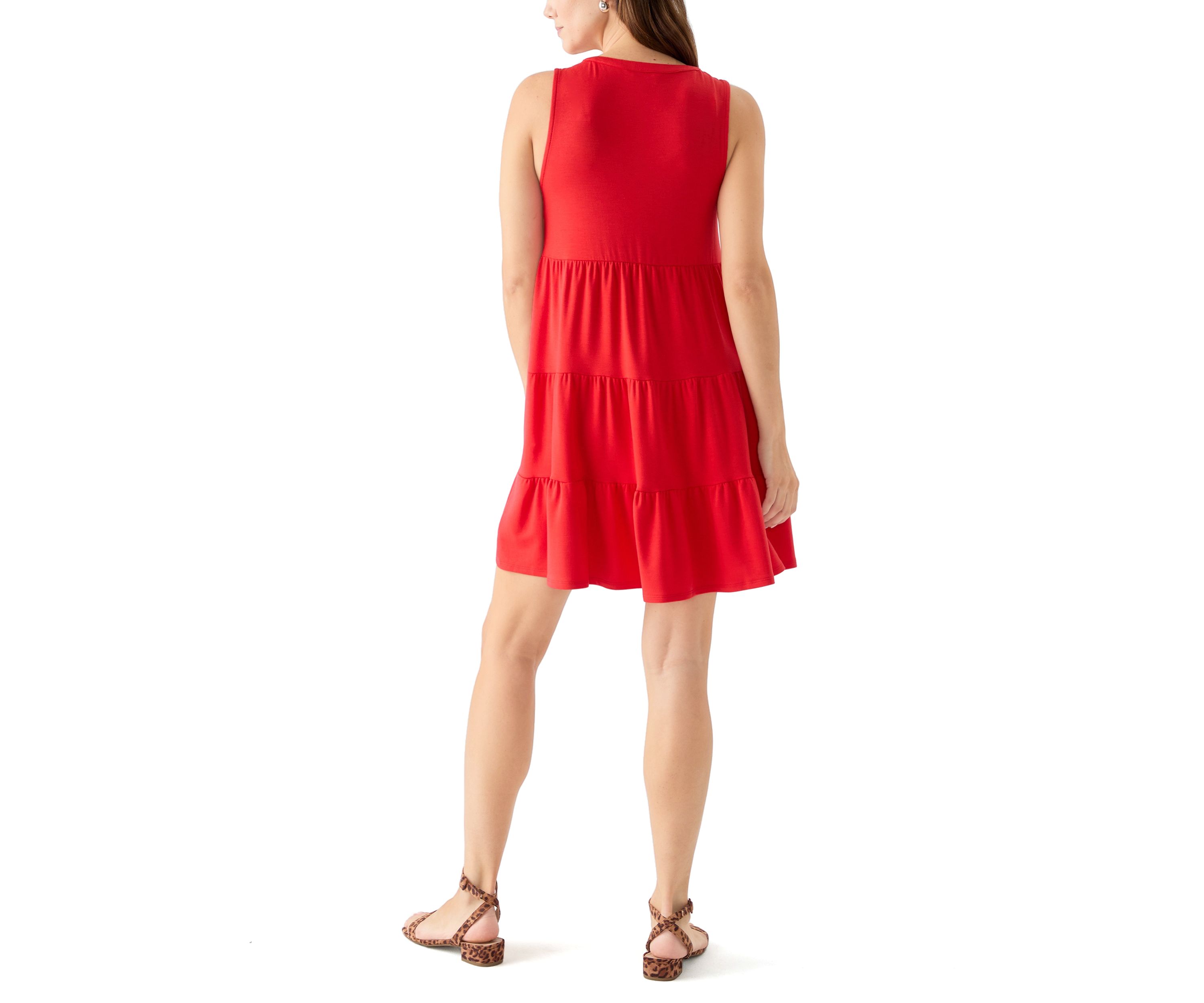 Womens Sleeveless Tier Peasant Dress