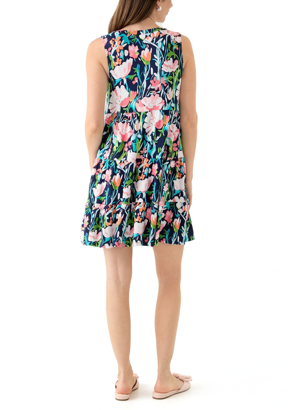 Womens Sleeveless Tier Peasant Dress