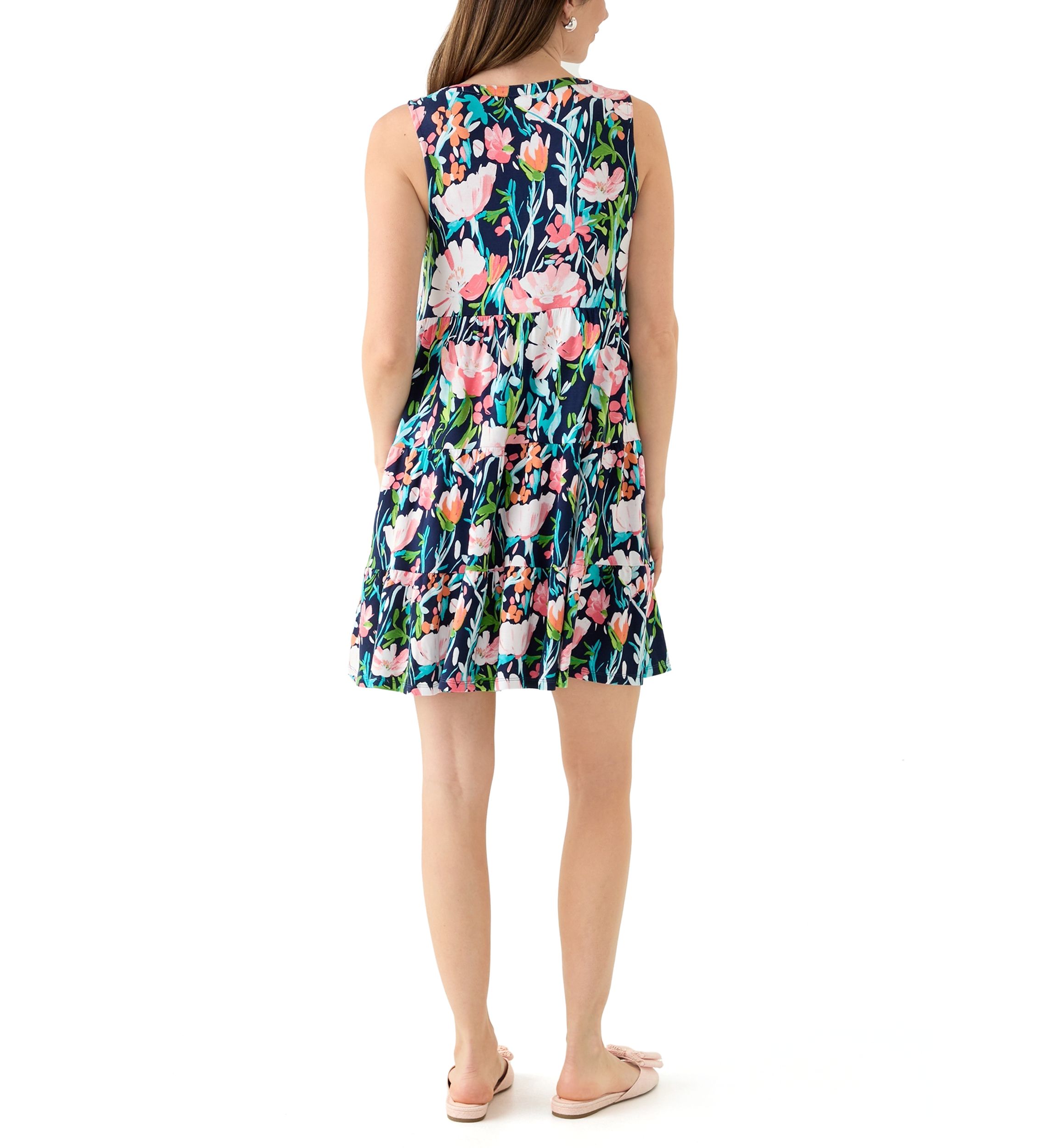 Womens Sleeveless Tier Peasant Dress