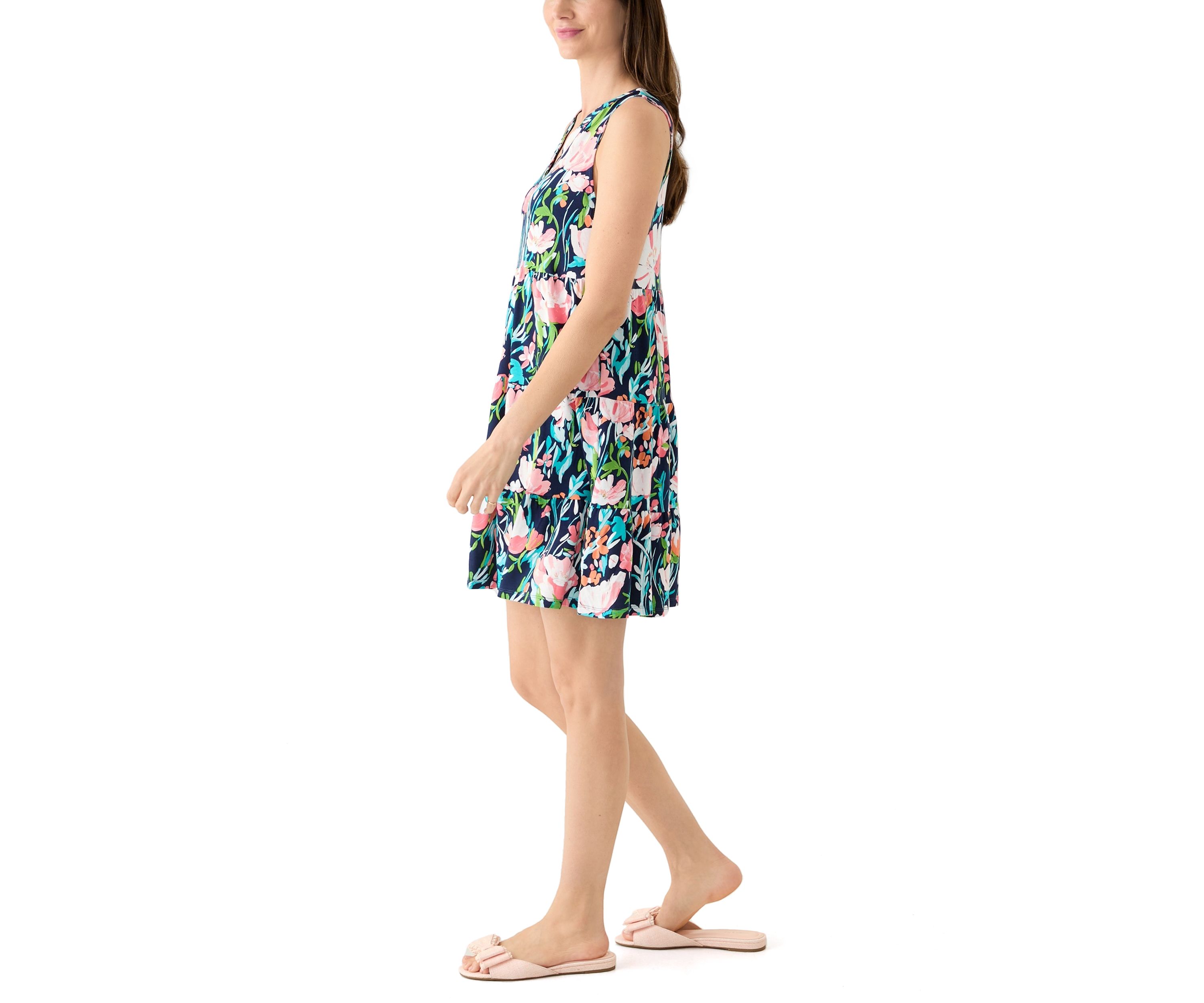 Womens Sleeveless Tier Peasant Dress