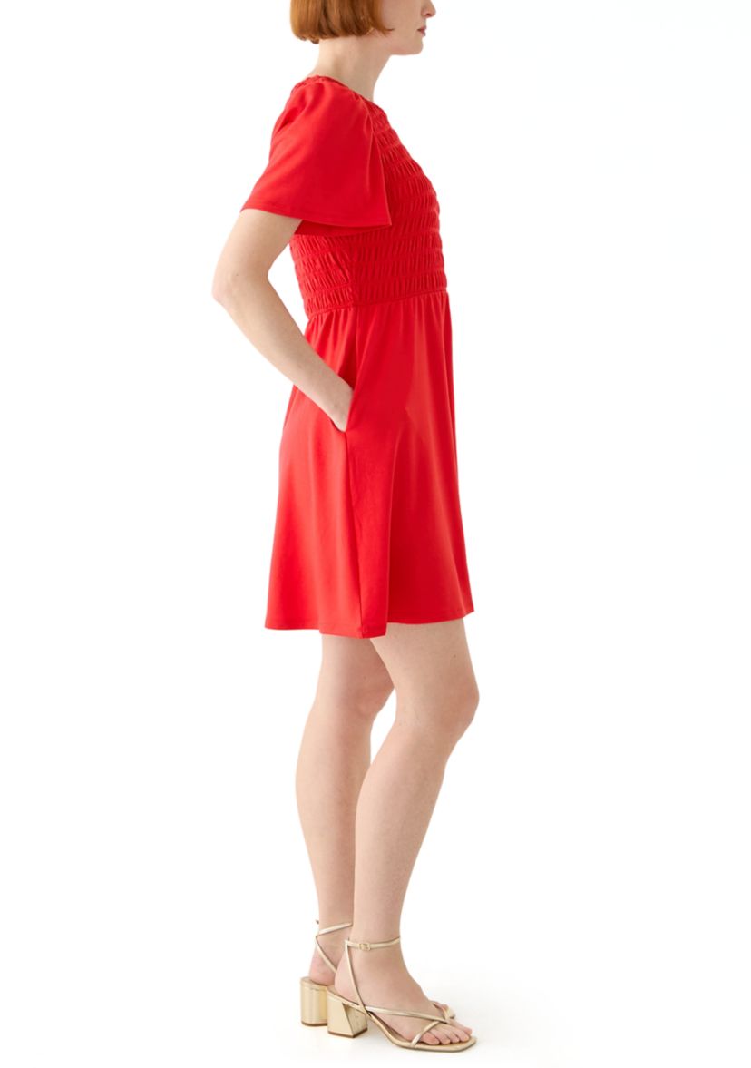 Womens Short Sleeve Smock Baby Terry Dress