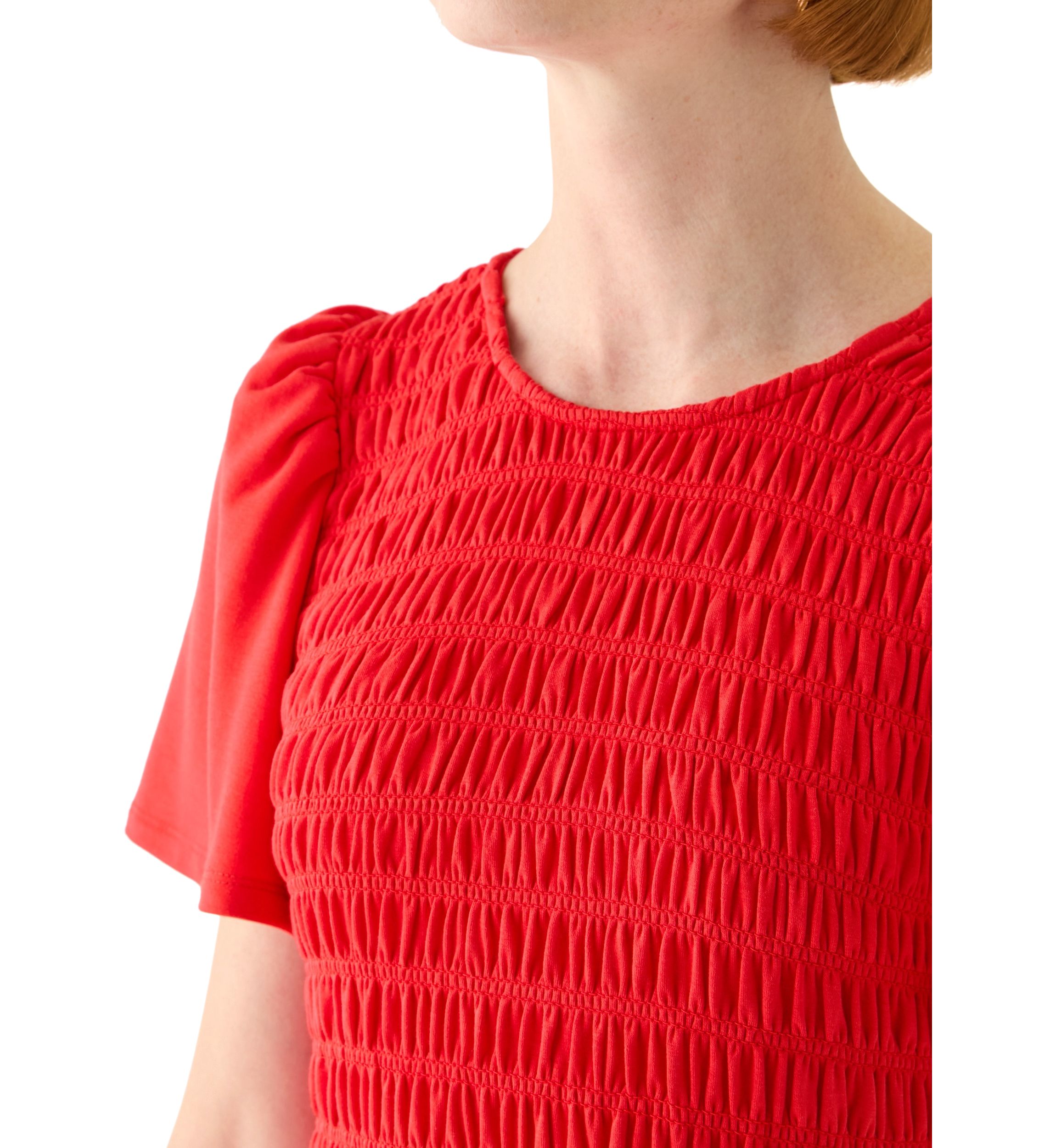 Womens Short Sleeve Smock Baby Terry Dress