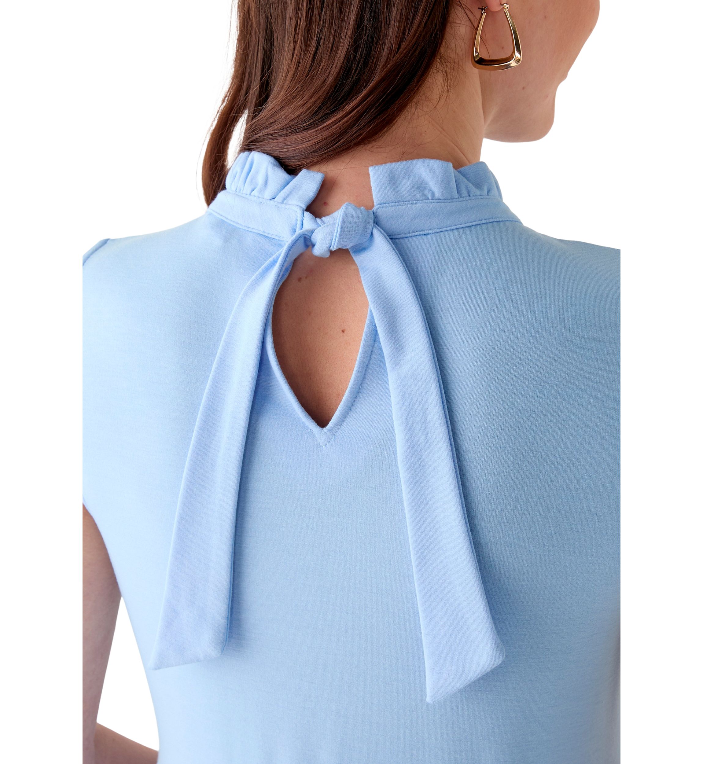 Womens Sleeveless Color Block Tiered Mini Dress