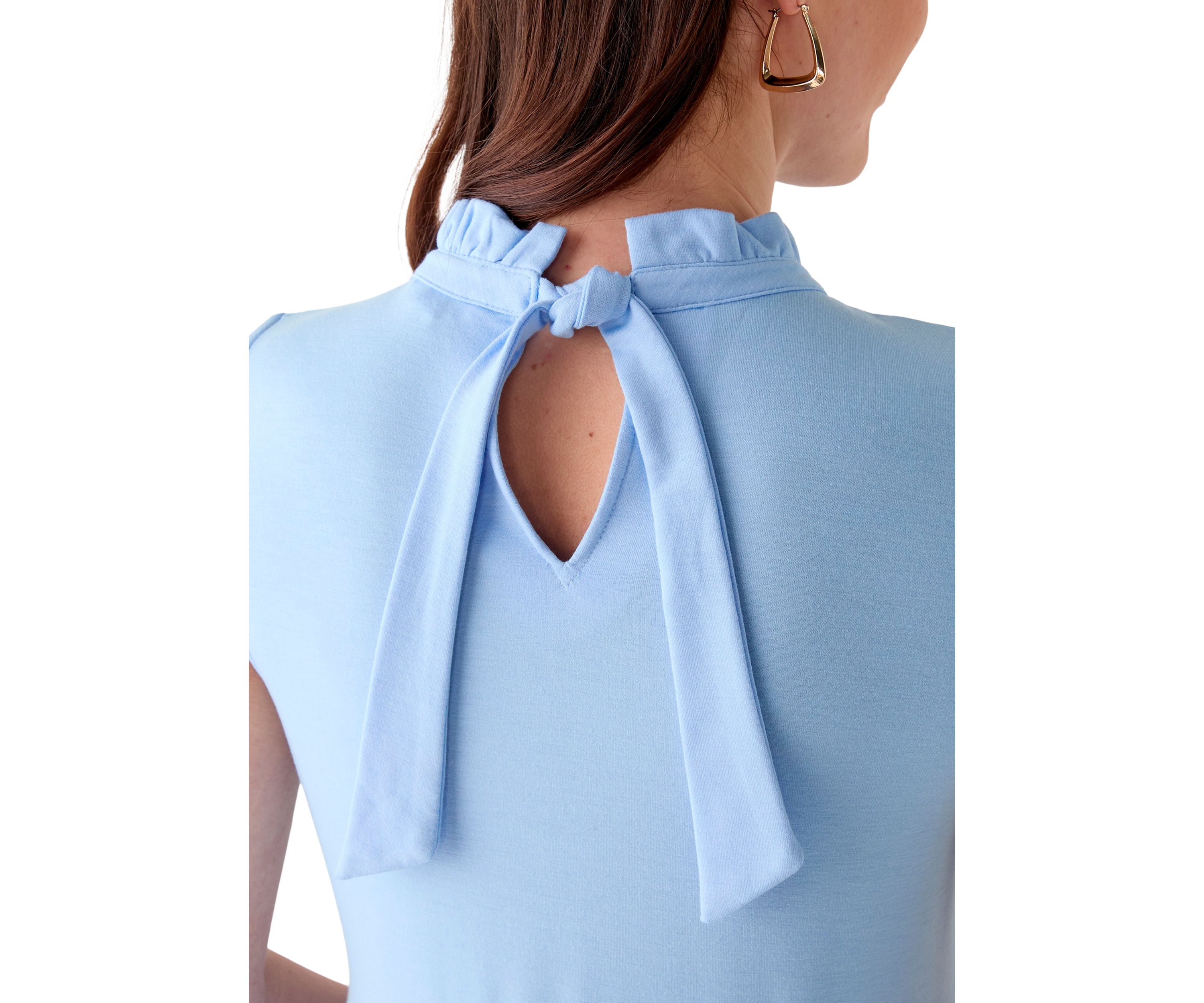 Womens Sleeveless Color Block Tiered Mini Dress