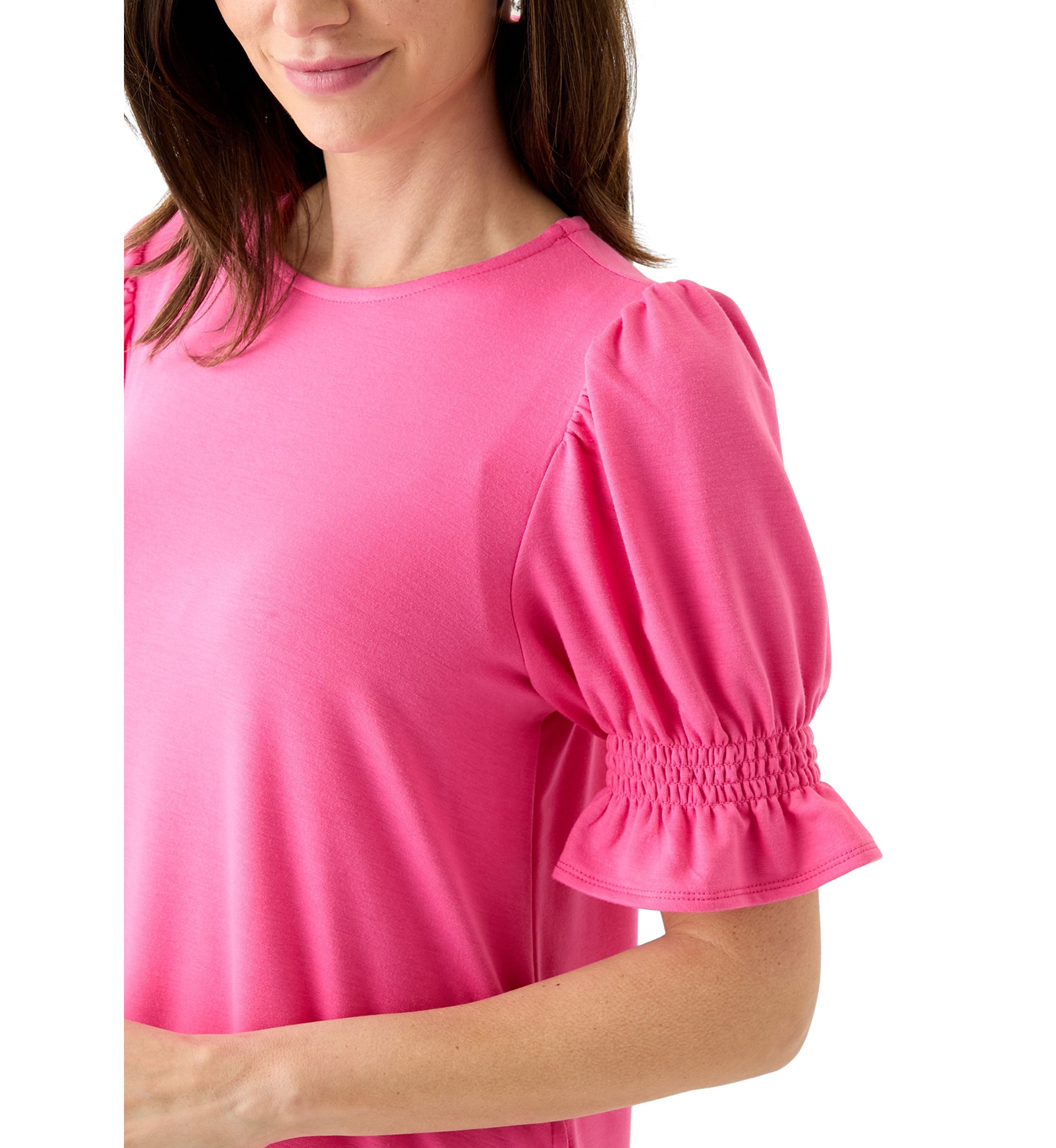 Womens Smock Puff Sleeve Dress