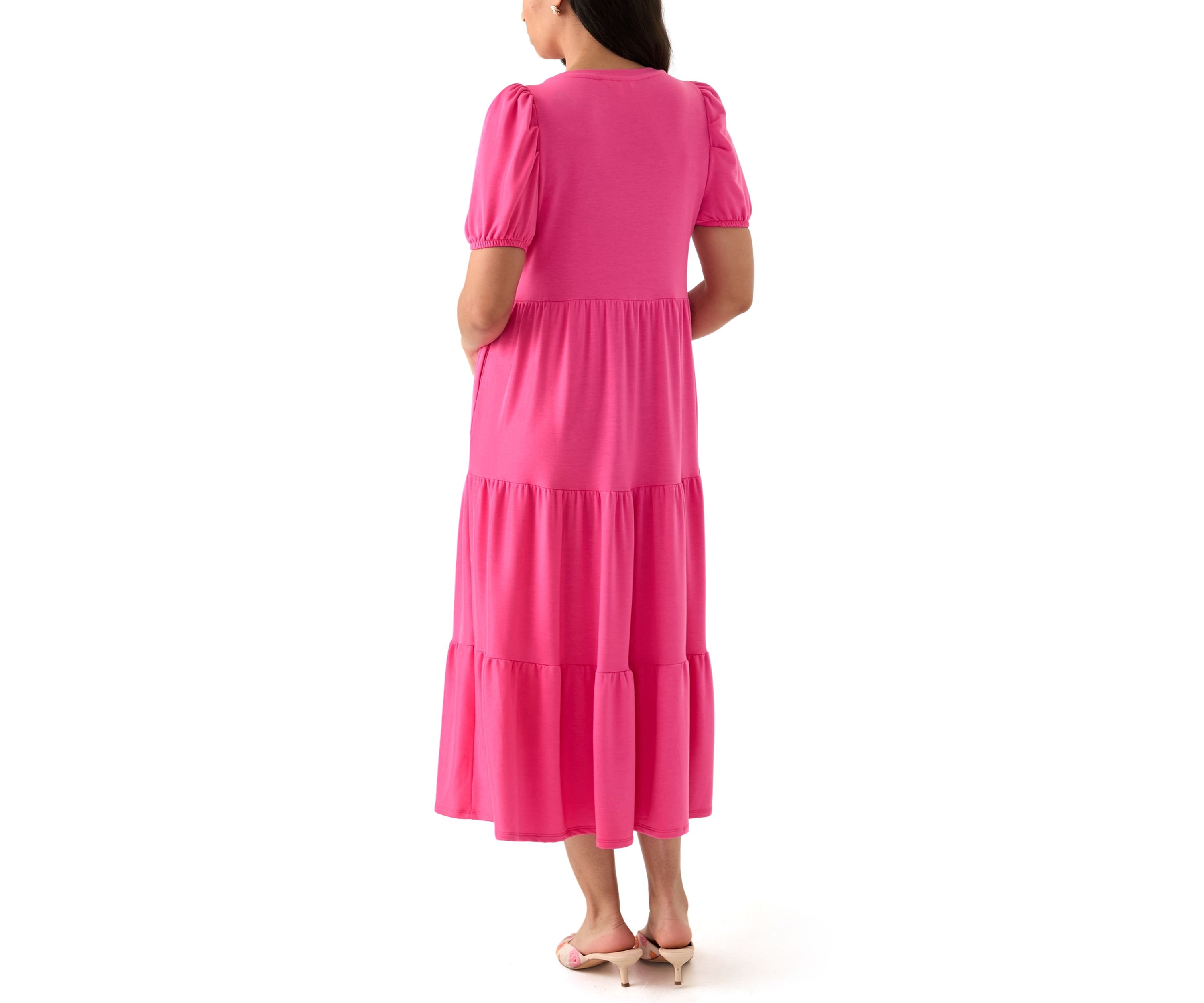 Womens Baby Terry Tiered Midi Dress