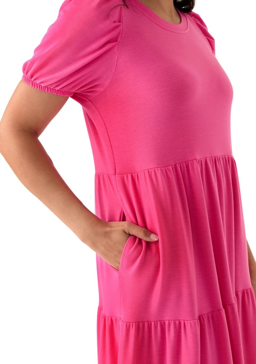 Womens Baby Terry Tiered Midi Dress