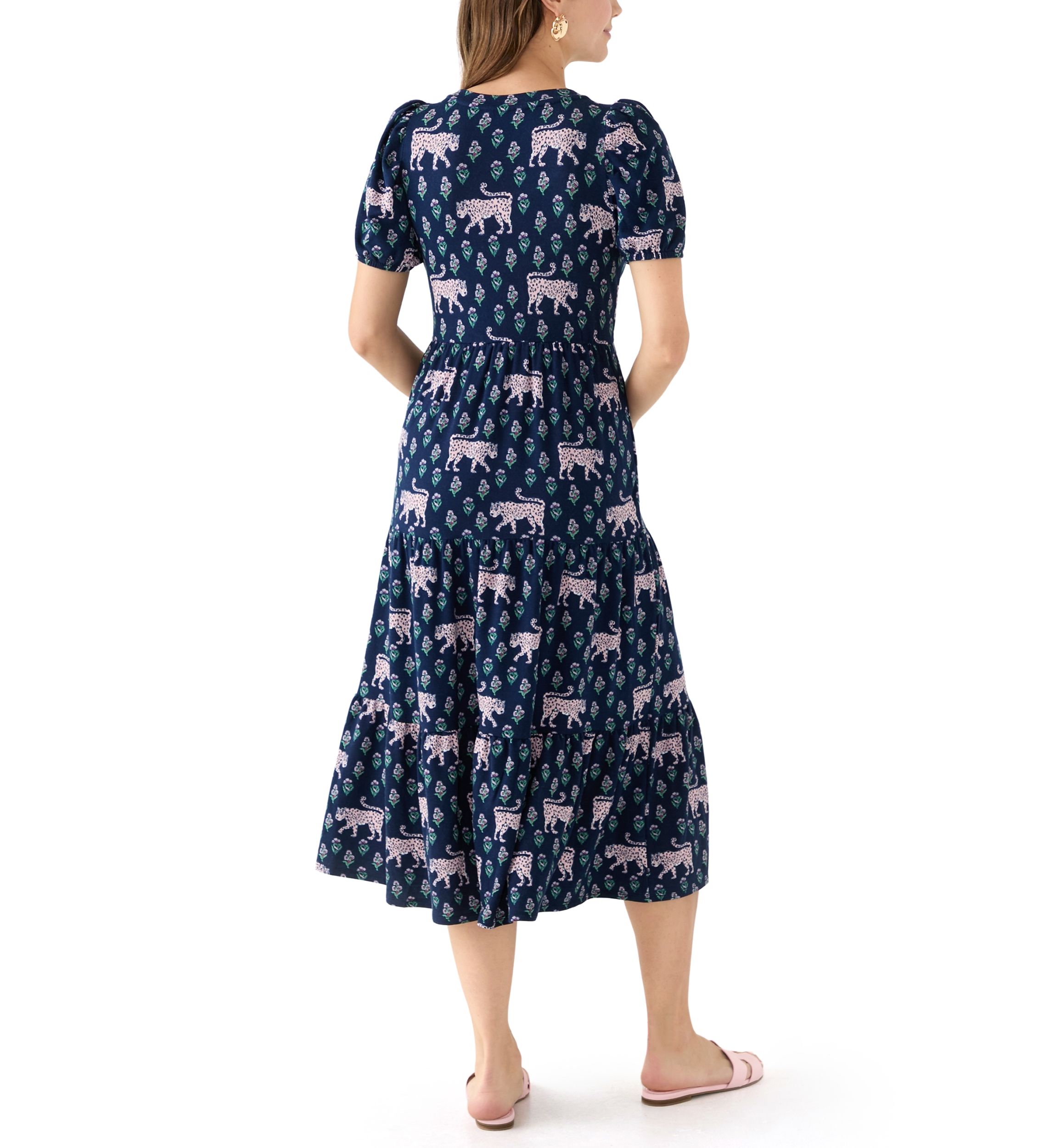 Womens Baby Terry Printed Midi Dress