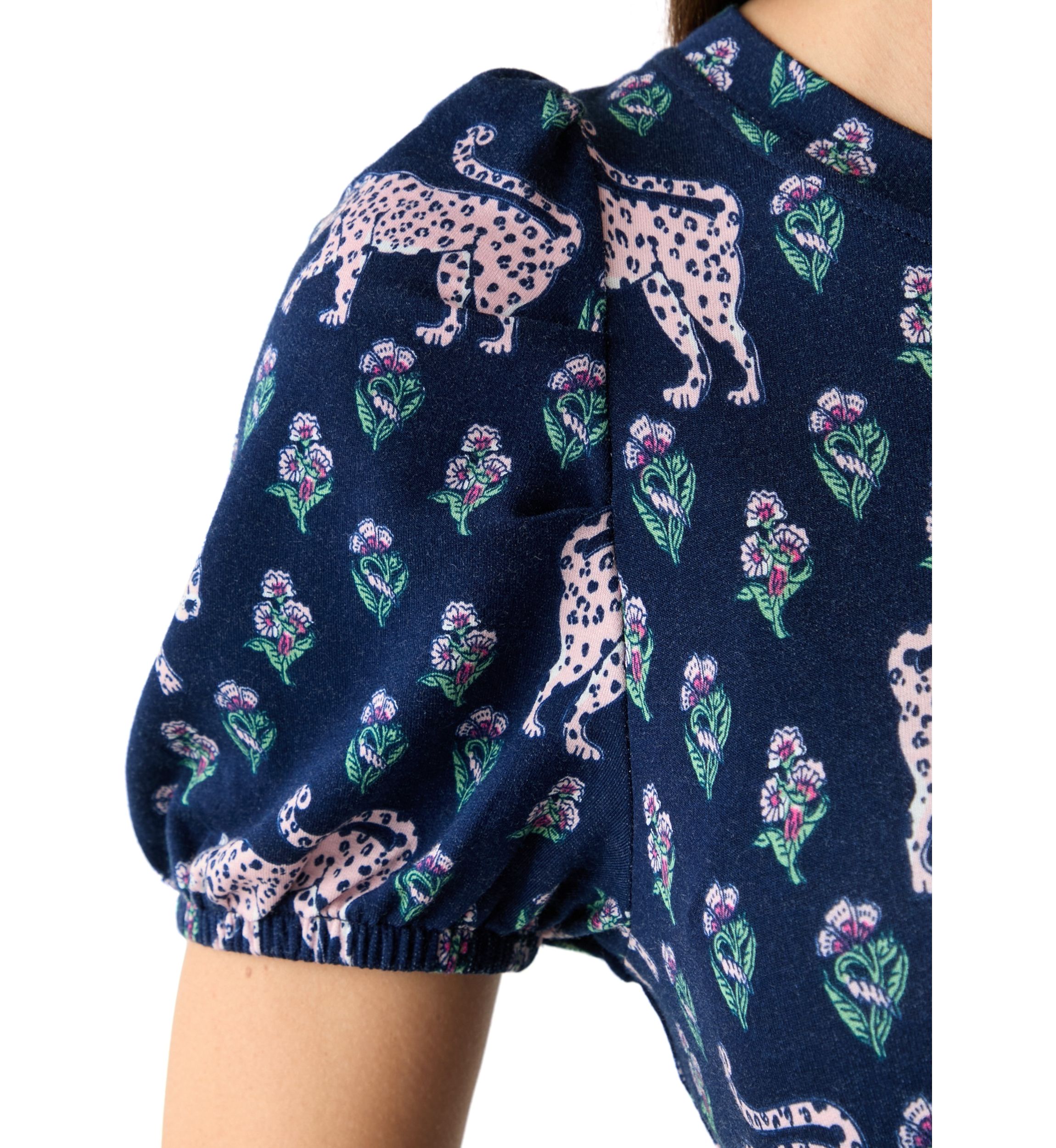 Womens Baby Terry Printed Midi Dress