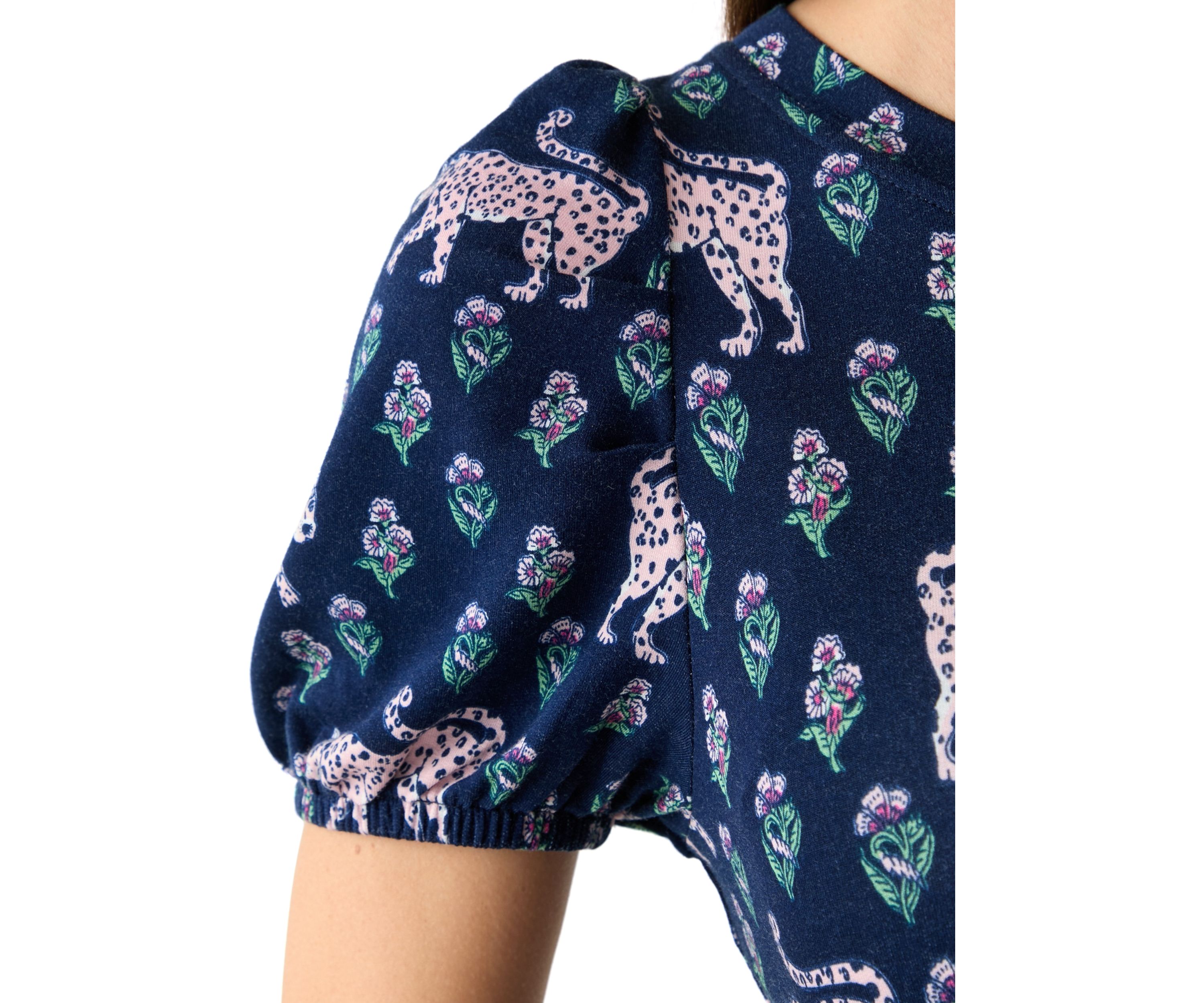 Womens Baby Terry Printed Midi Dress