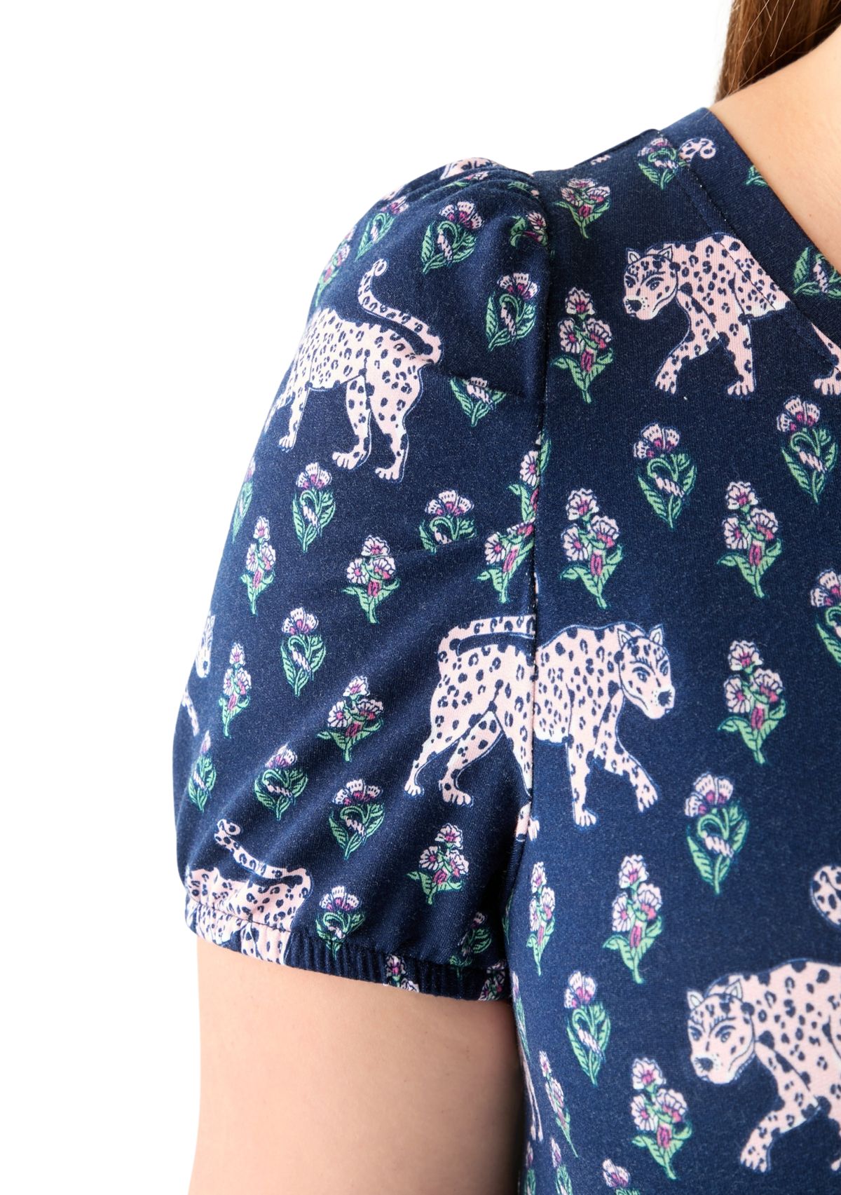 Plus Size Printed Baby Terry Midi Dress