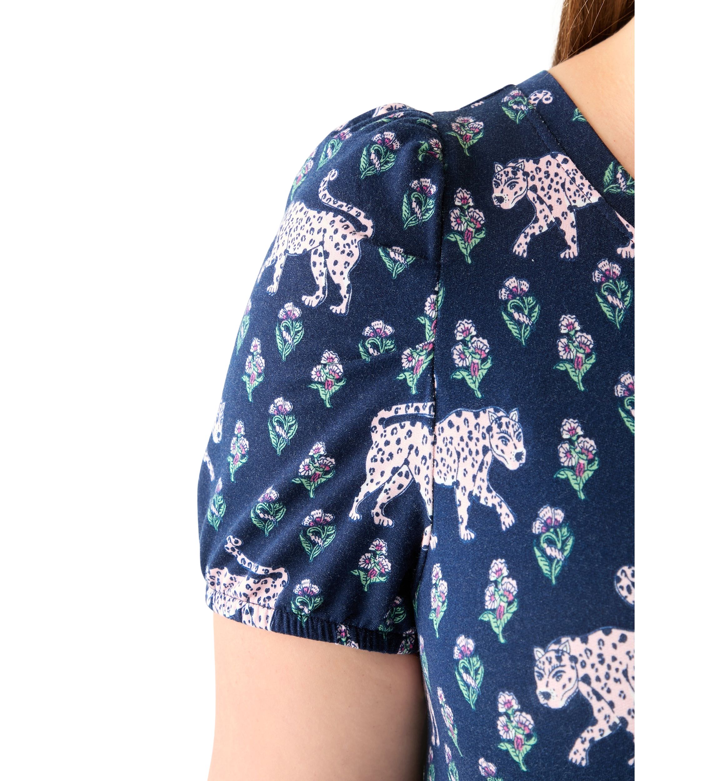 Plus Size Printed Baby Terry Midi Dress
