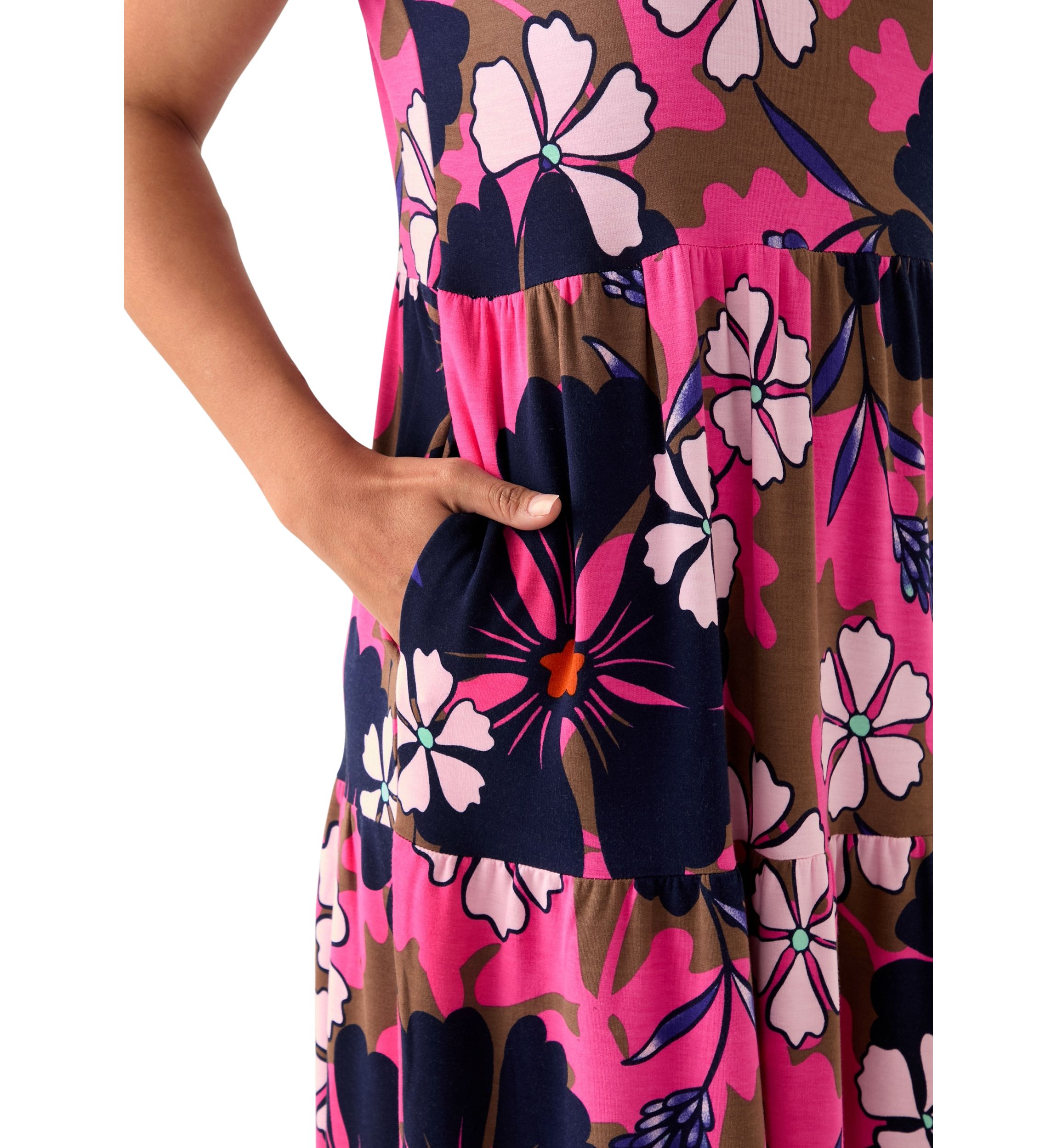 Womens Baby Terry Printed Midi Dress