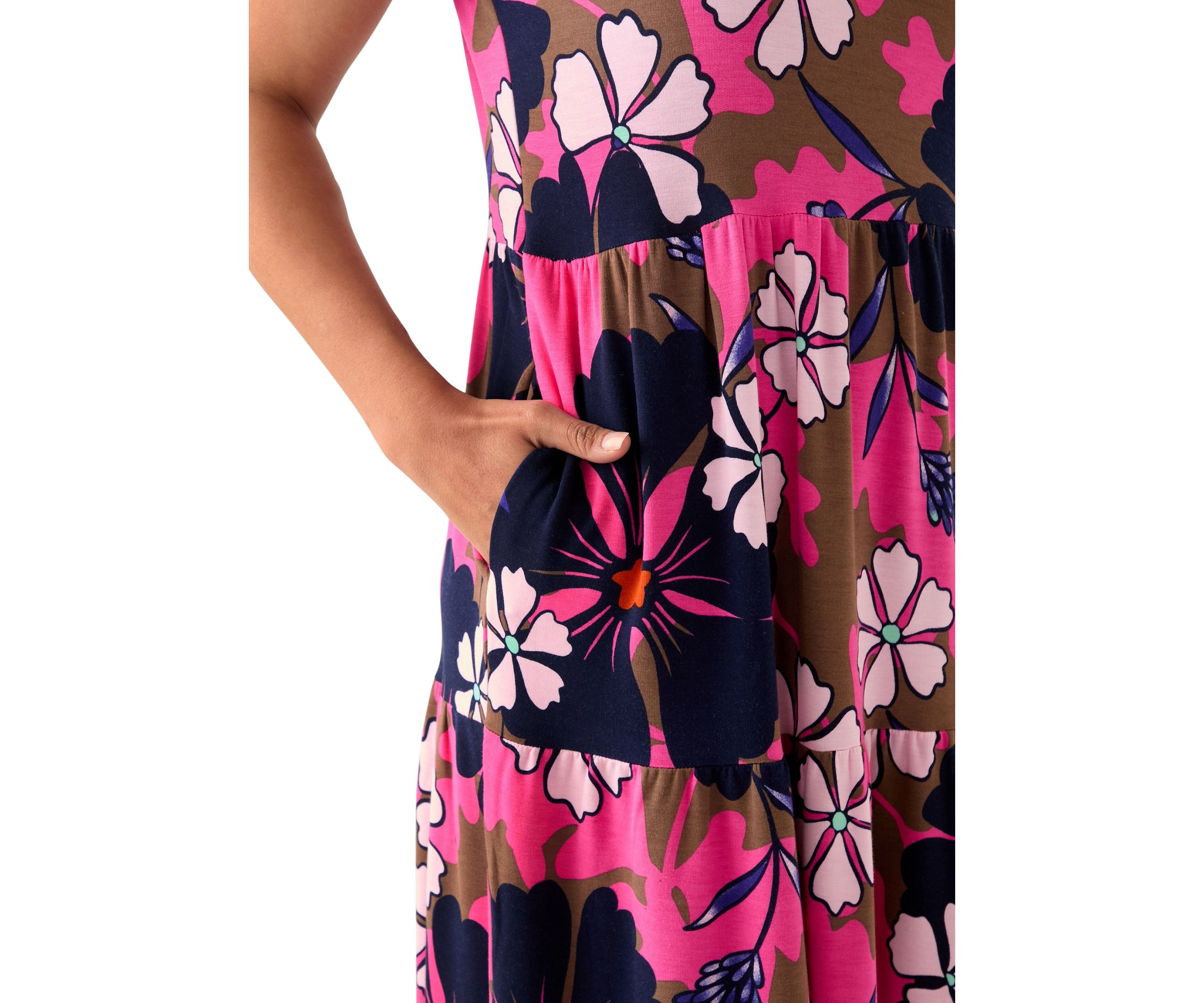 Womens Baby Terry Printed Midi Dress