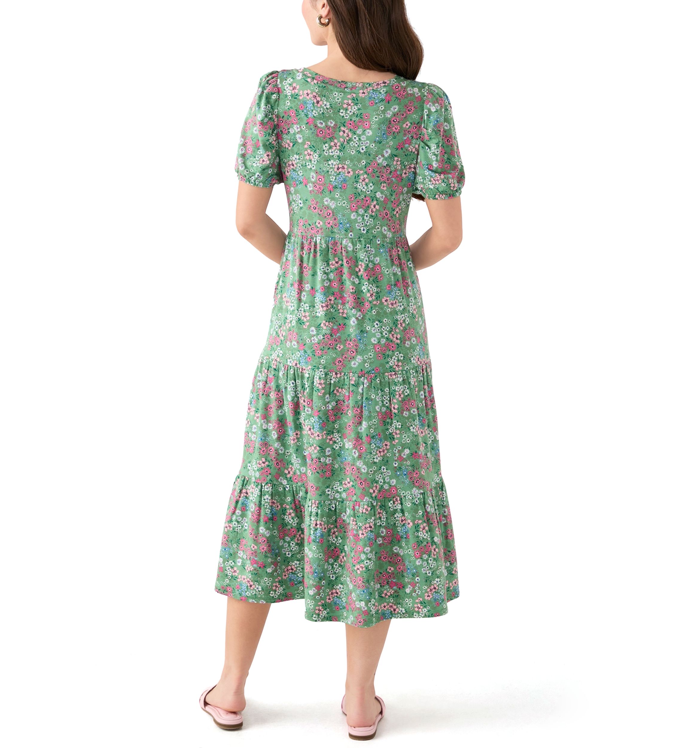 Petite Baby Terry Midi Print Dress