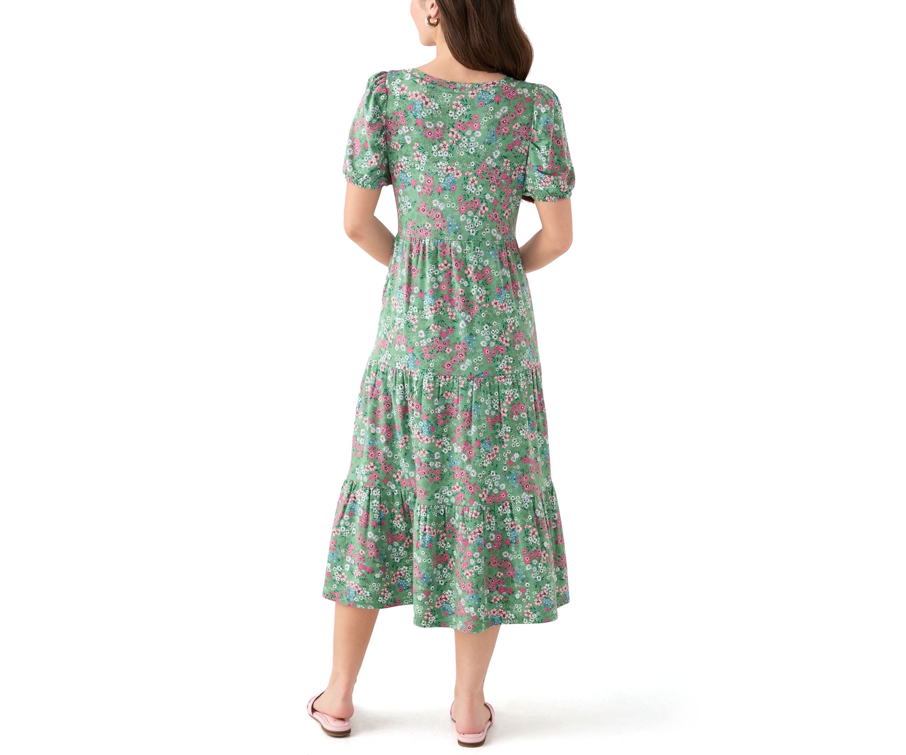Petite Baby Terry Midi Print Dress