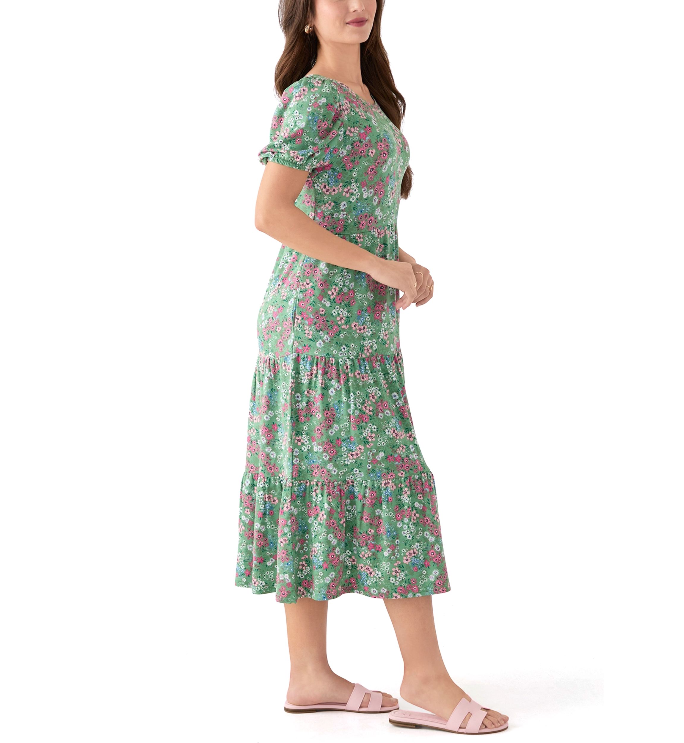 Petite Baby Terry Midi Print Dress