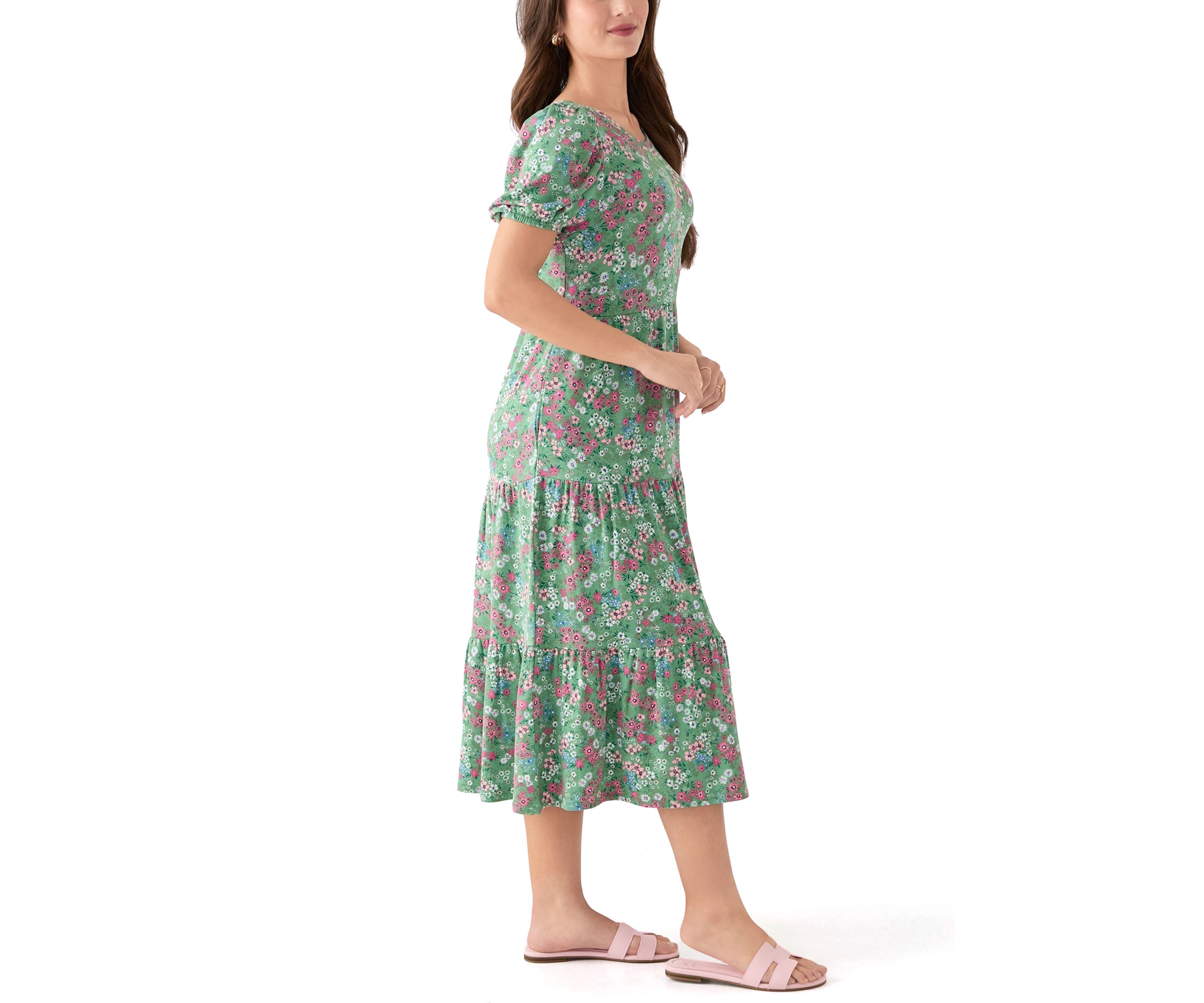 Petite Baby Terry Midi Print Dress