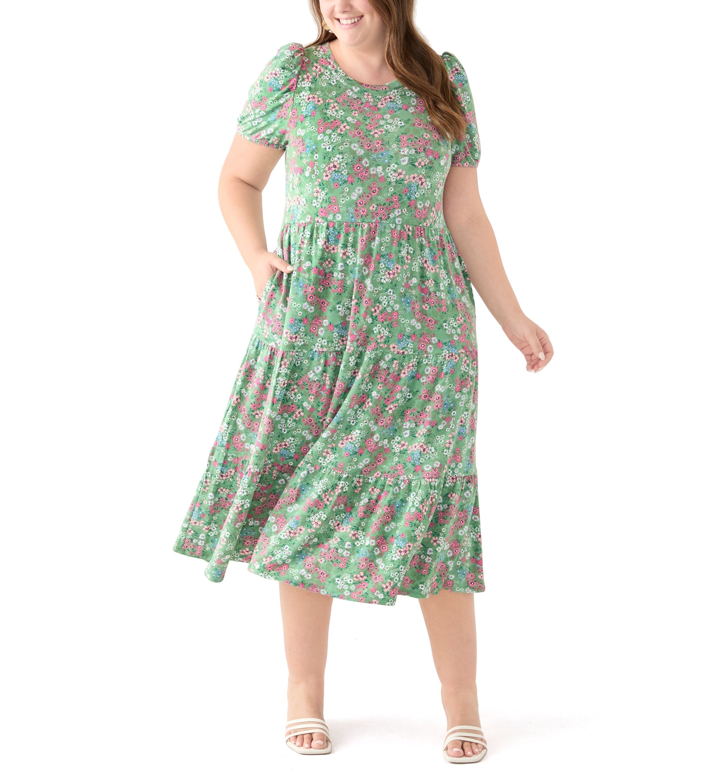 Plus Size Baby Terry Printed Dress