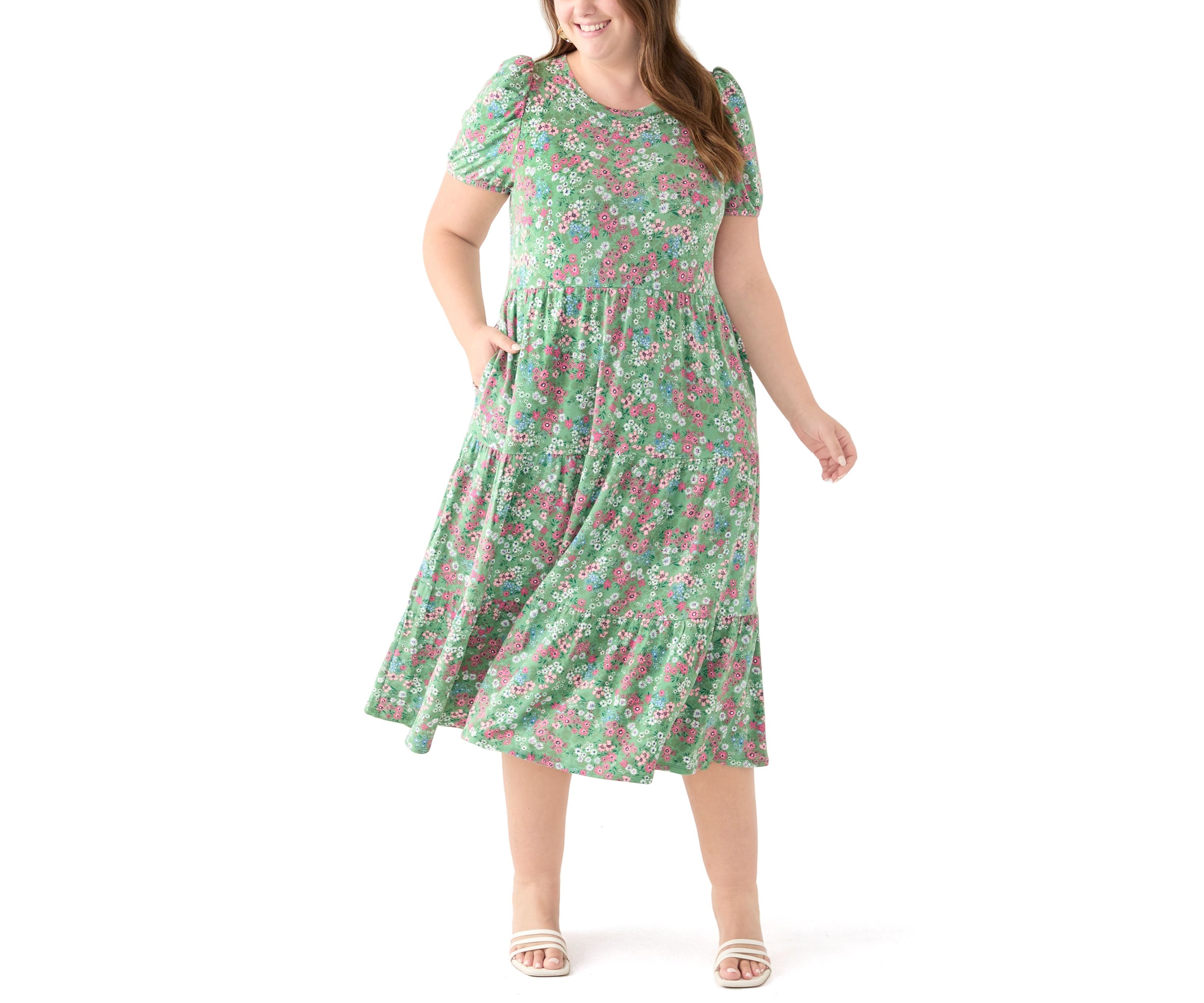 Plus Size Baby Terry Printed Dress