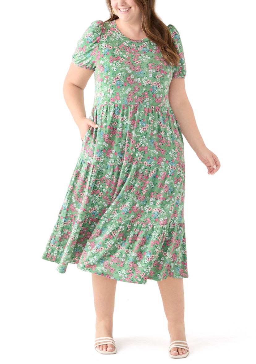 Plus Size Baby Terry Printed Dress