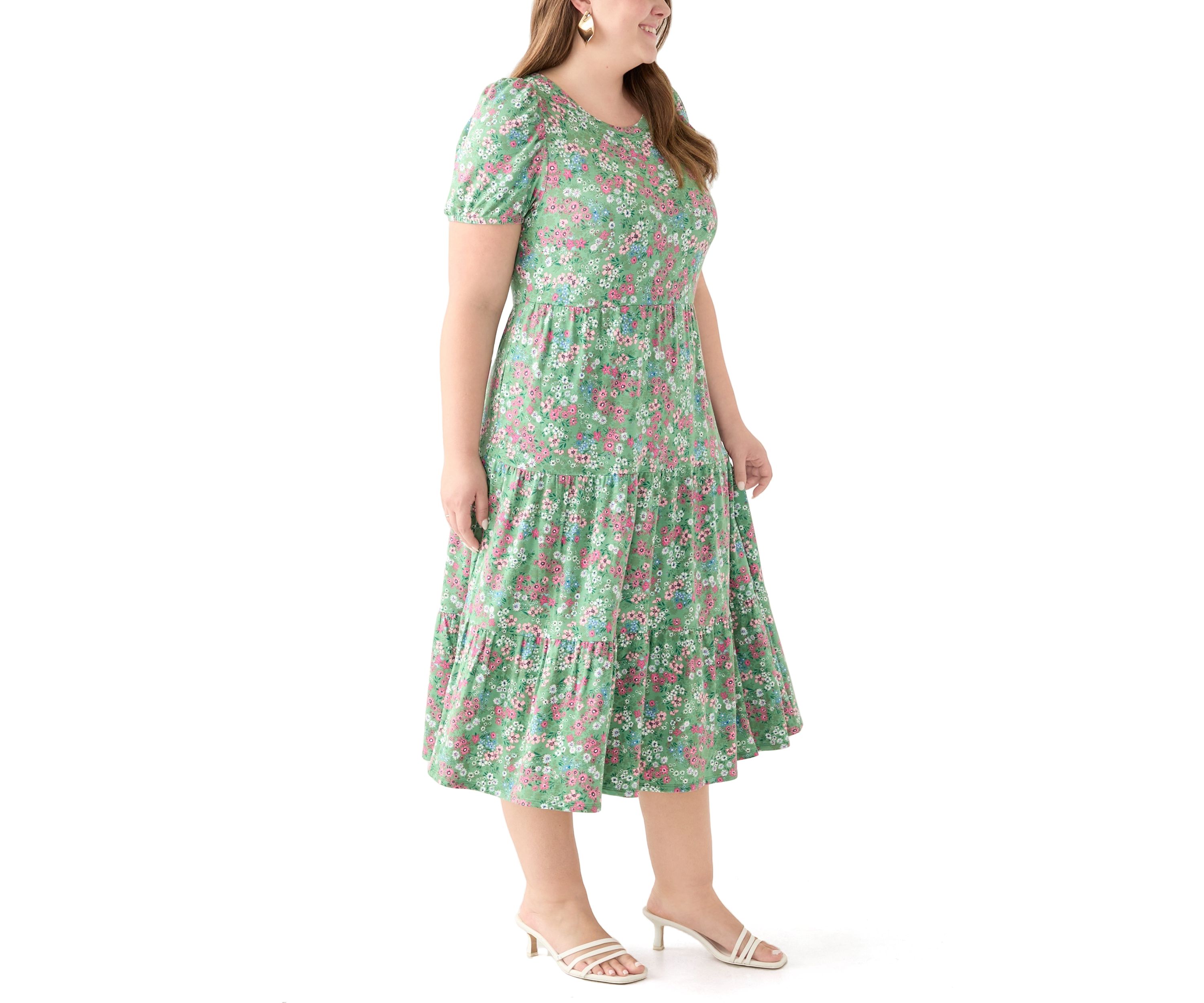Plus Size Baby Terry Printed Dress