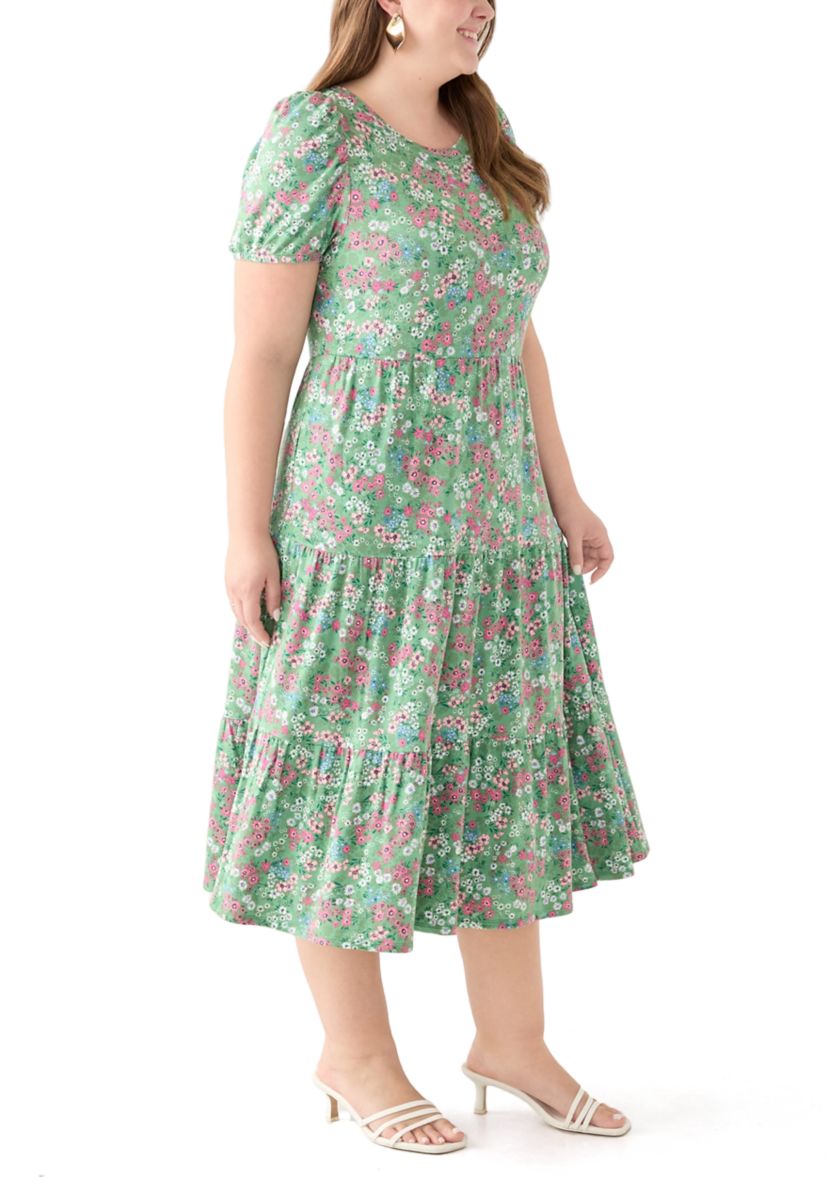 Plus Size Baby Terry Printed Dress