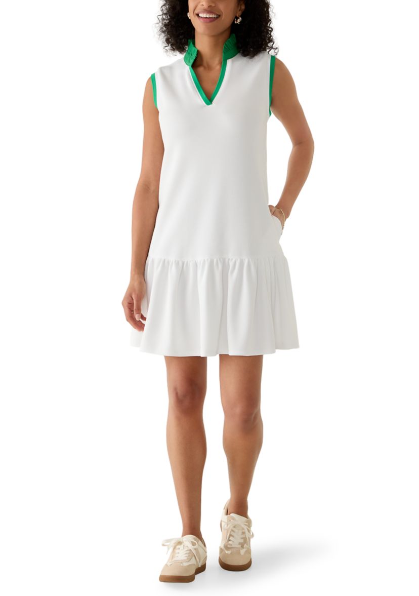 Crown & Ivy Women's Sleeveless Contrast Trim Pique Dress | Belk